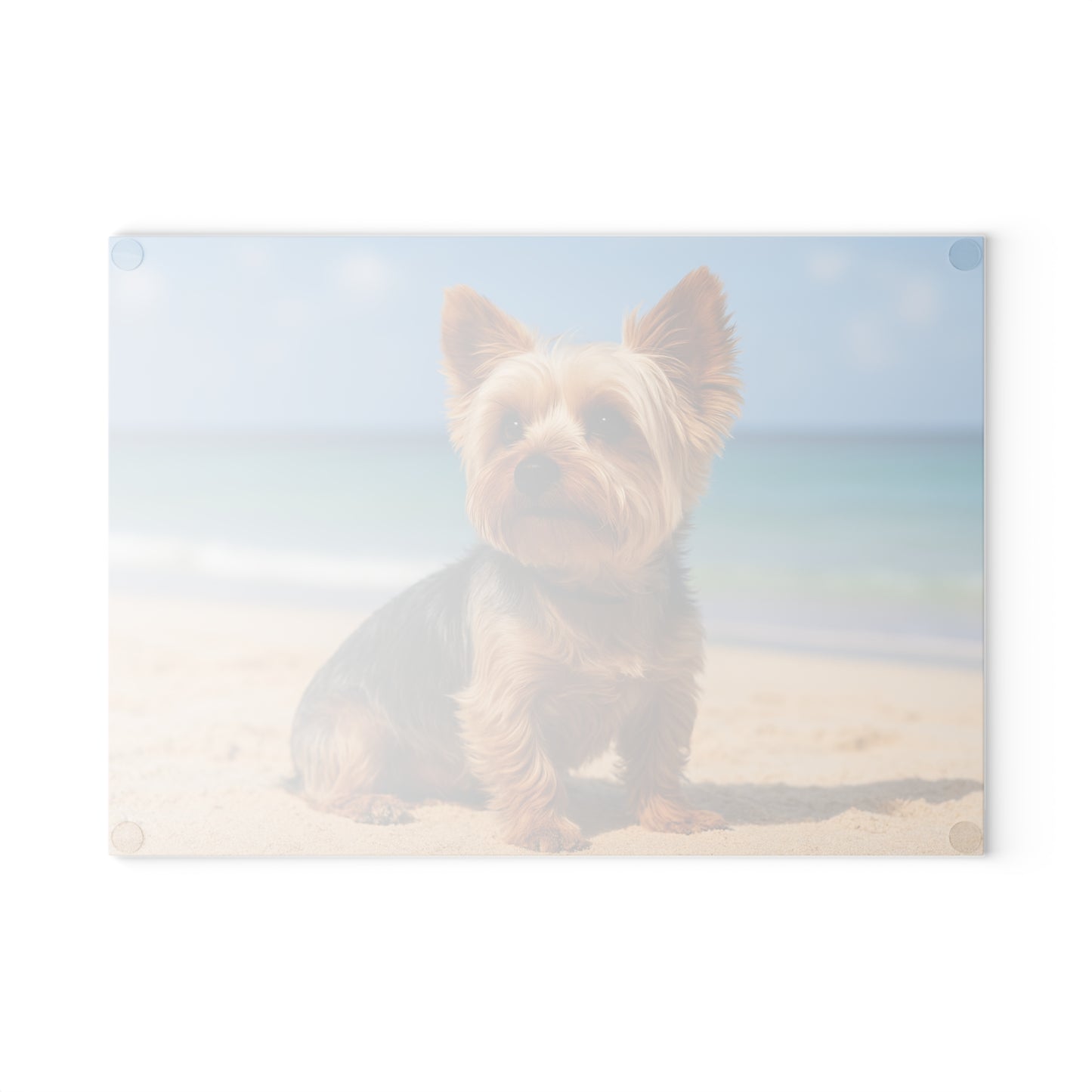 🐾🌊 Yorkie at the Beach Cutting Board – Coastal Charm for Dog Lovers 🐕