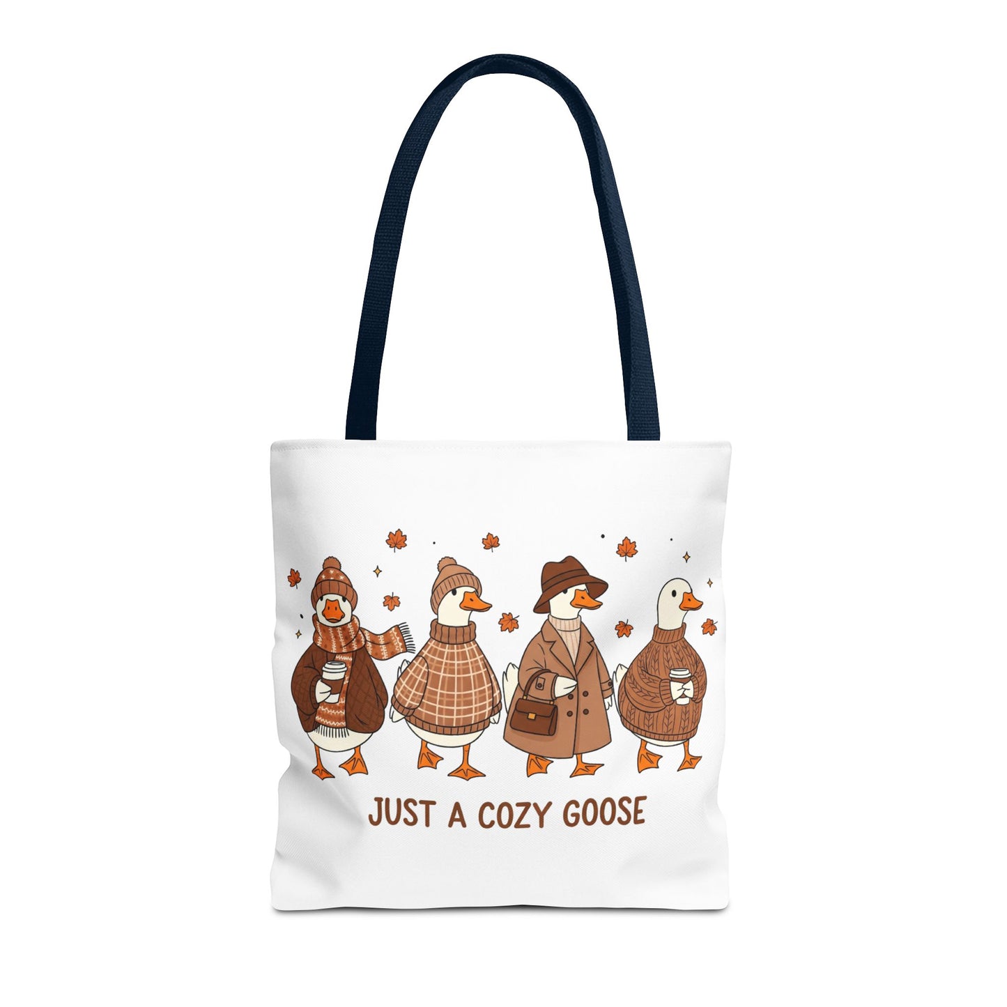 🪶 Just a Cozy Goose Tote Bag – Fall Fashion with Feathered Charm