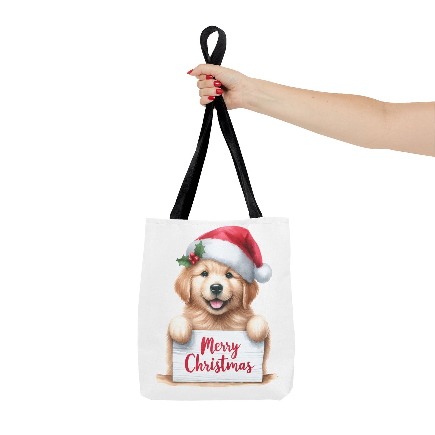 🐾 Golden Retriever “Merry Christmas” Tote Bag – Holiday Cheer in Every Carry 🎄