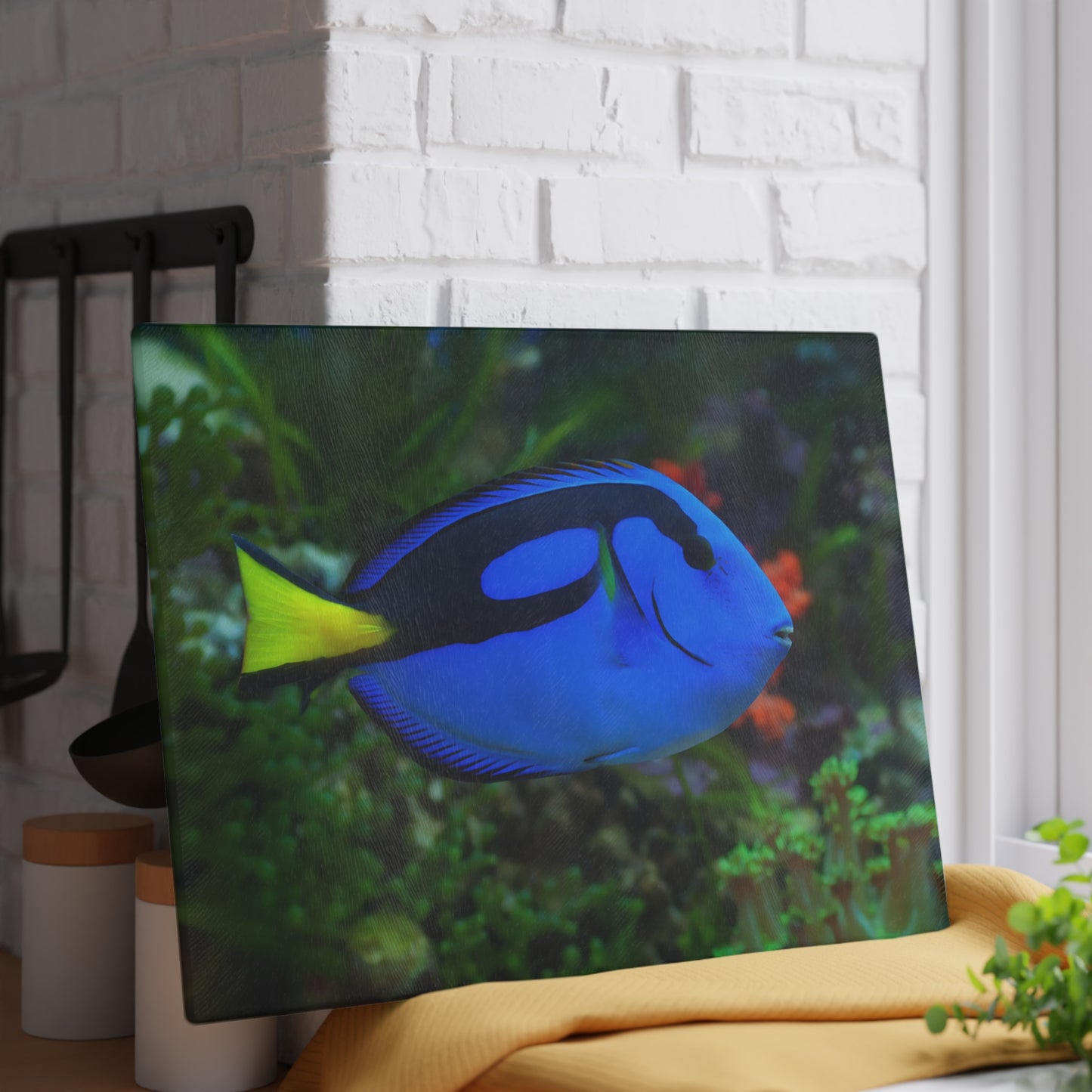 Tabla de cortar Blue Tang Reef: un toque de vibrante vida marina para tu cocina