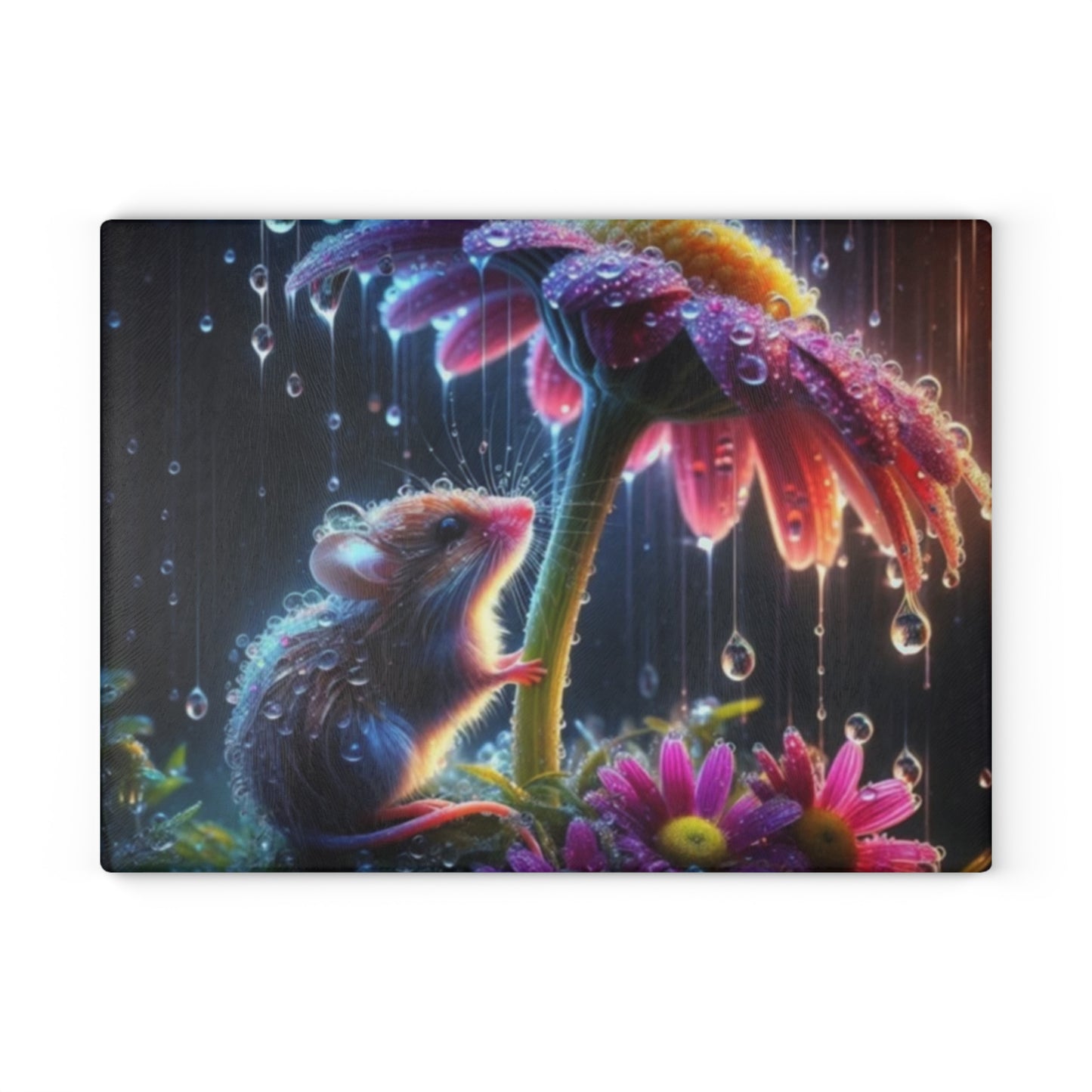 🪻 Rainy Day Mouse Cutting Board – Whimsy & Wonder for Your Kitchen