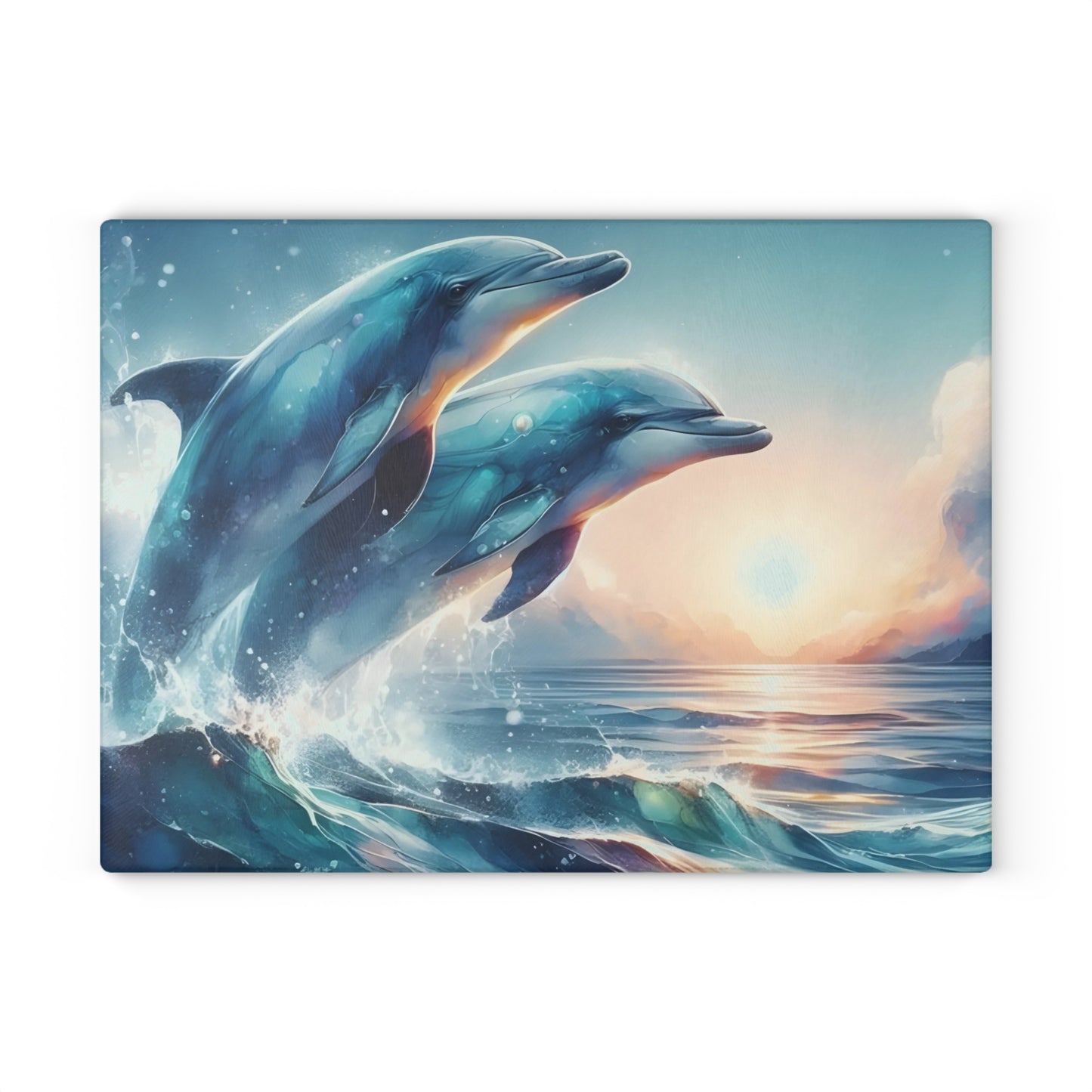 🌊🐬 Sunlit Ocean Dolphins Cutting Board – Serenity Meets Coastal Elegance 🐬🌊