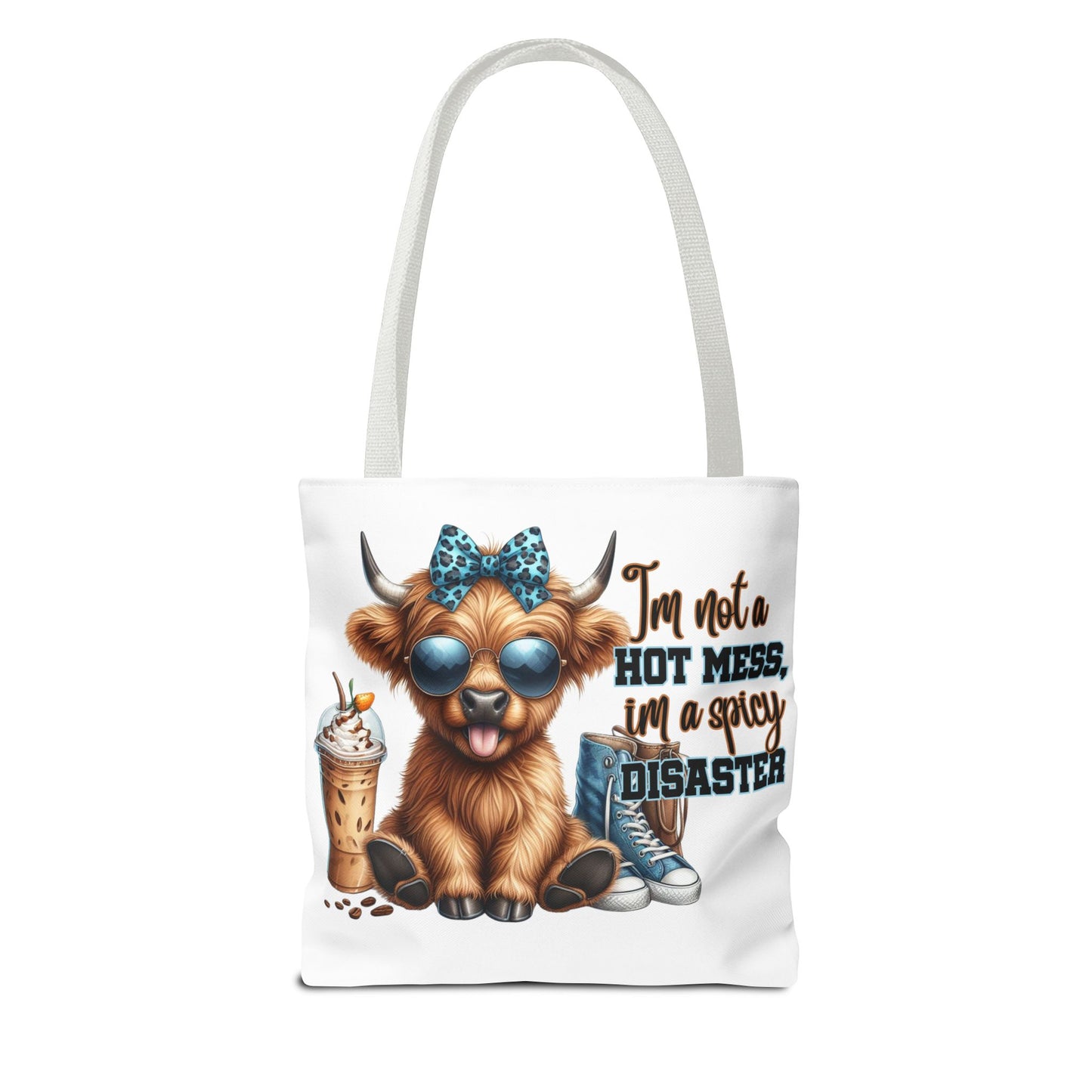 Bolsa de tela Highland Cow: «No soy un desastre picante, soy un desastre picante».