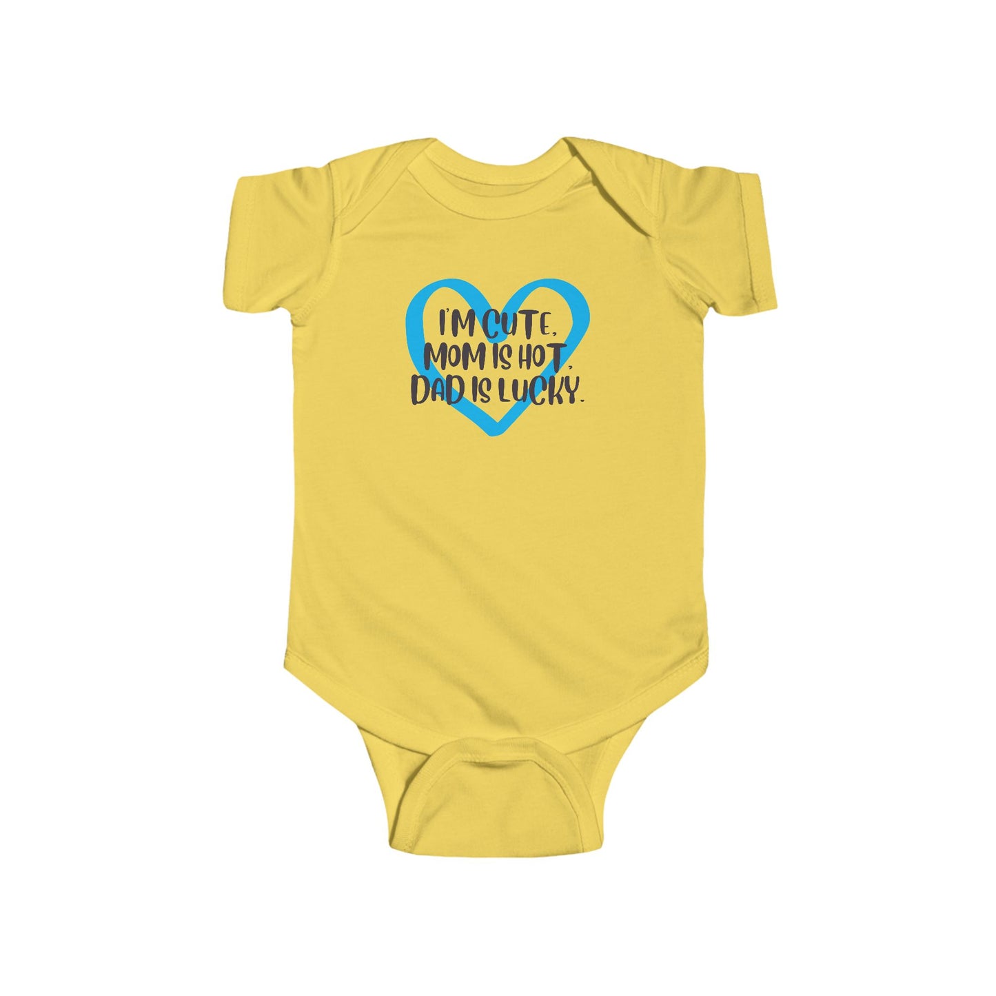 Body de bebé "Soy lindo, mamá es sexy, papá tiene suerte" | Body divertido con corazón | Opción orgánica disponible