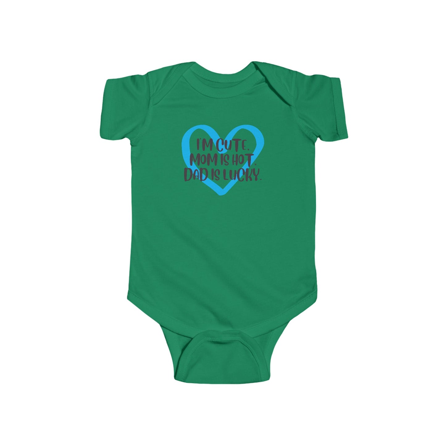 Body de bebé "Soy lindo, mamá es sexy, papá tiene suerte" | Body divertido con corazón | Opción orgánica disponible