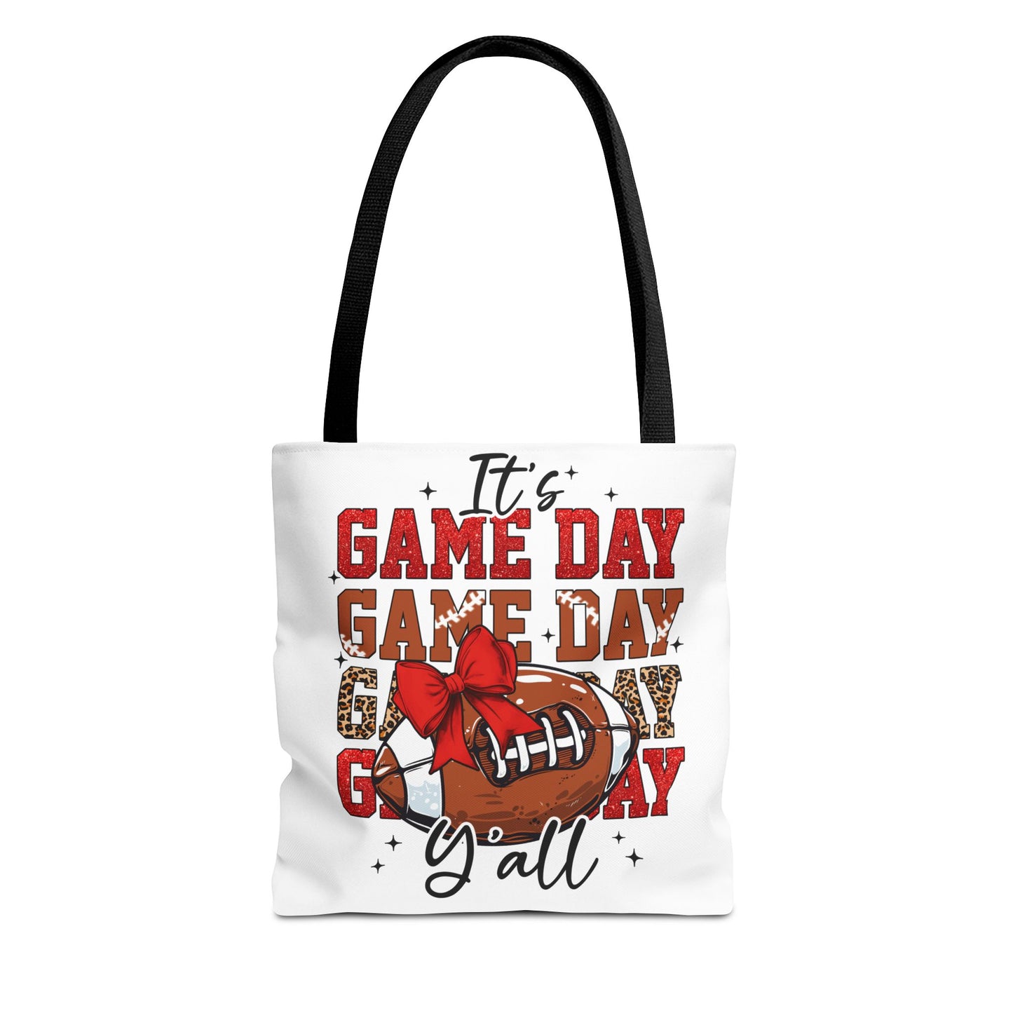 🏈 Game Day Red Bow Football Tote Bag – Sporty, Stylish, and Ready for Kickoff 🎀👜