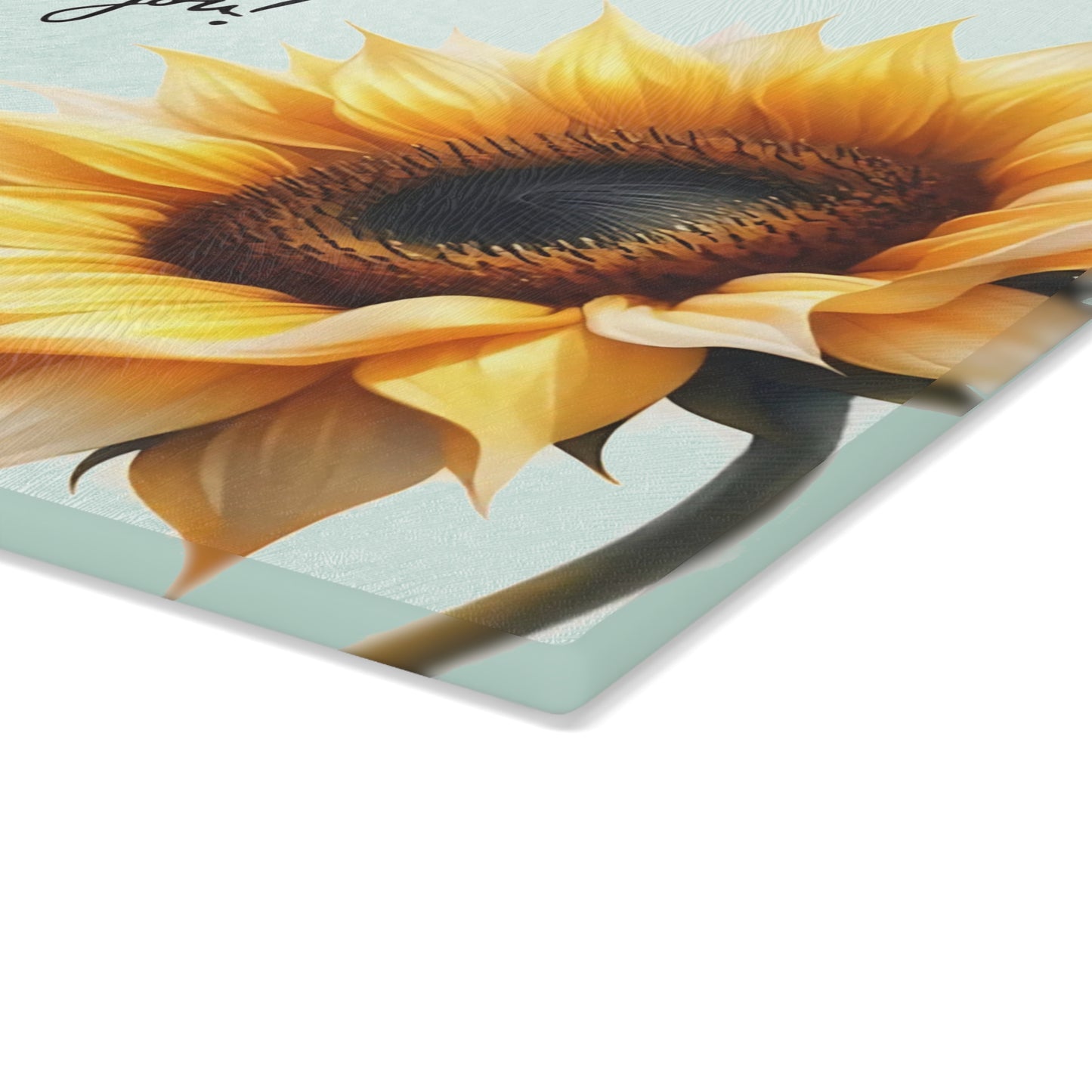 ¡Gracias! Tabla de cortar de vidrio con diseño de girasol y abeja: decoración floral brillante para la cocina