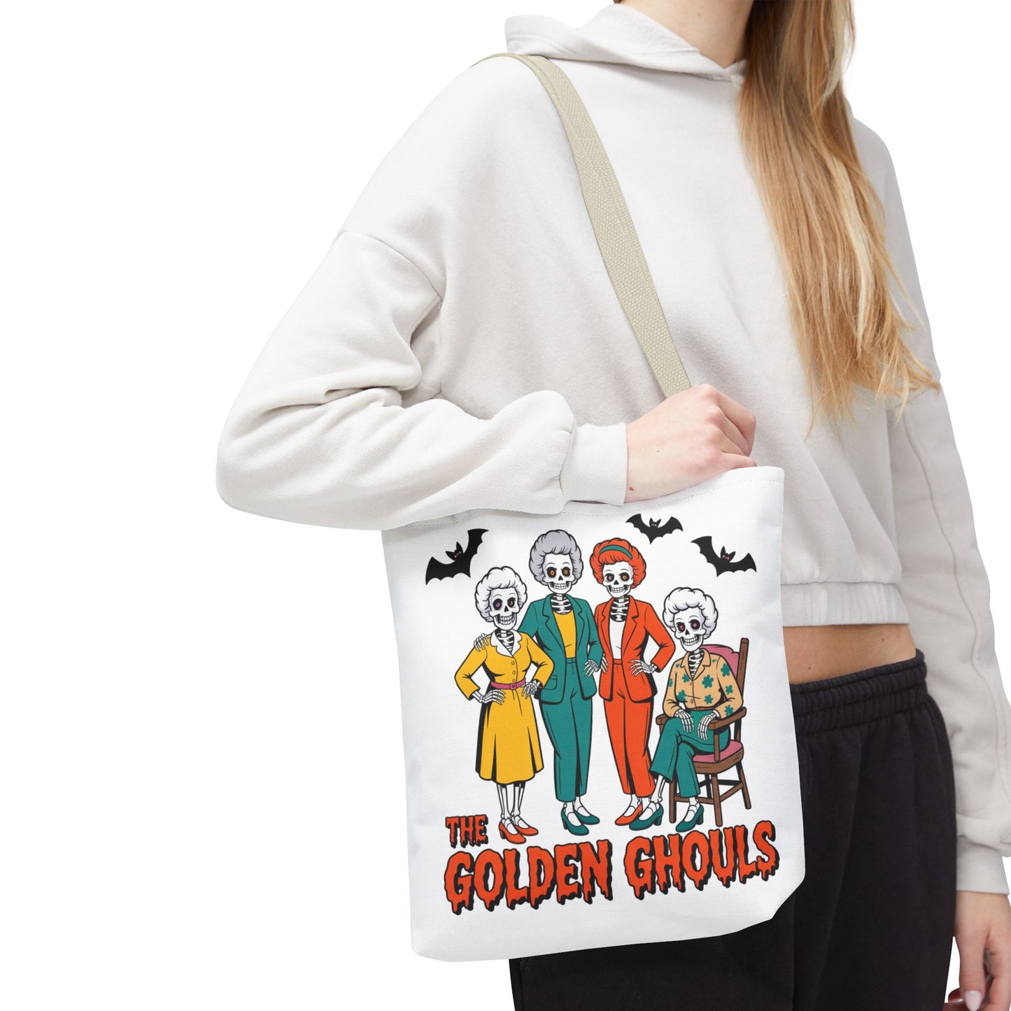 ๐ค Retro Skeleton Squad Tote Bag โ Spooky Chic Style for Halloween ๐ป๐