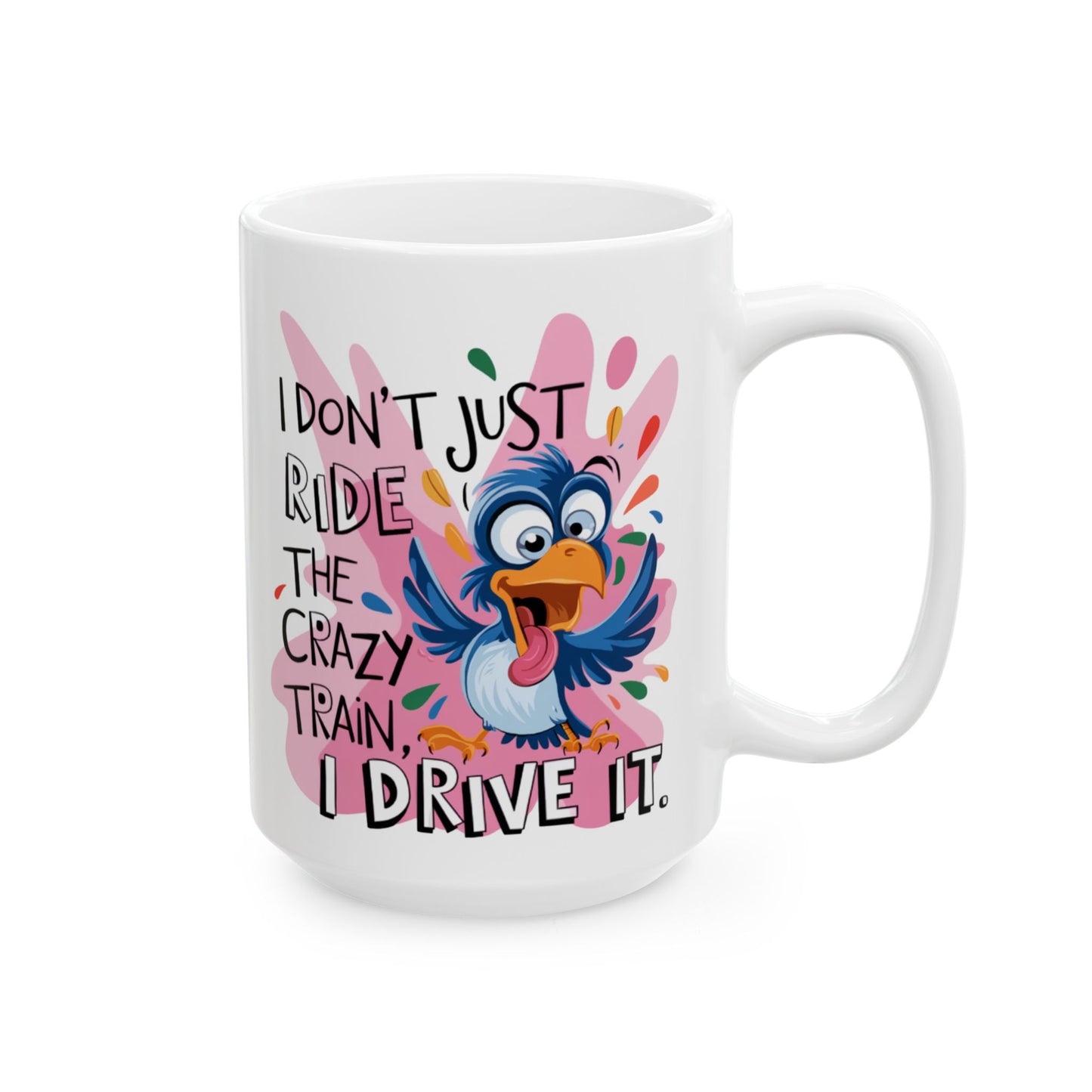 🚂No solo viajo en el tren loco, lo conduzco: divertida taza de café con forma de pájaro para amantes del café 🦜