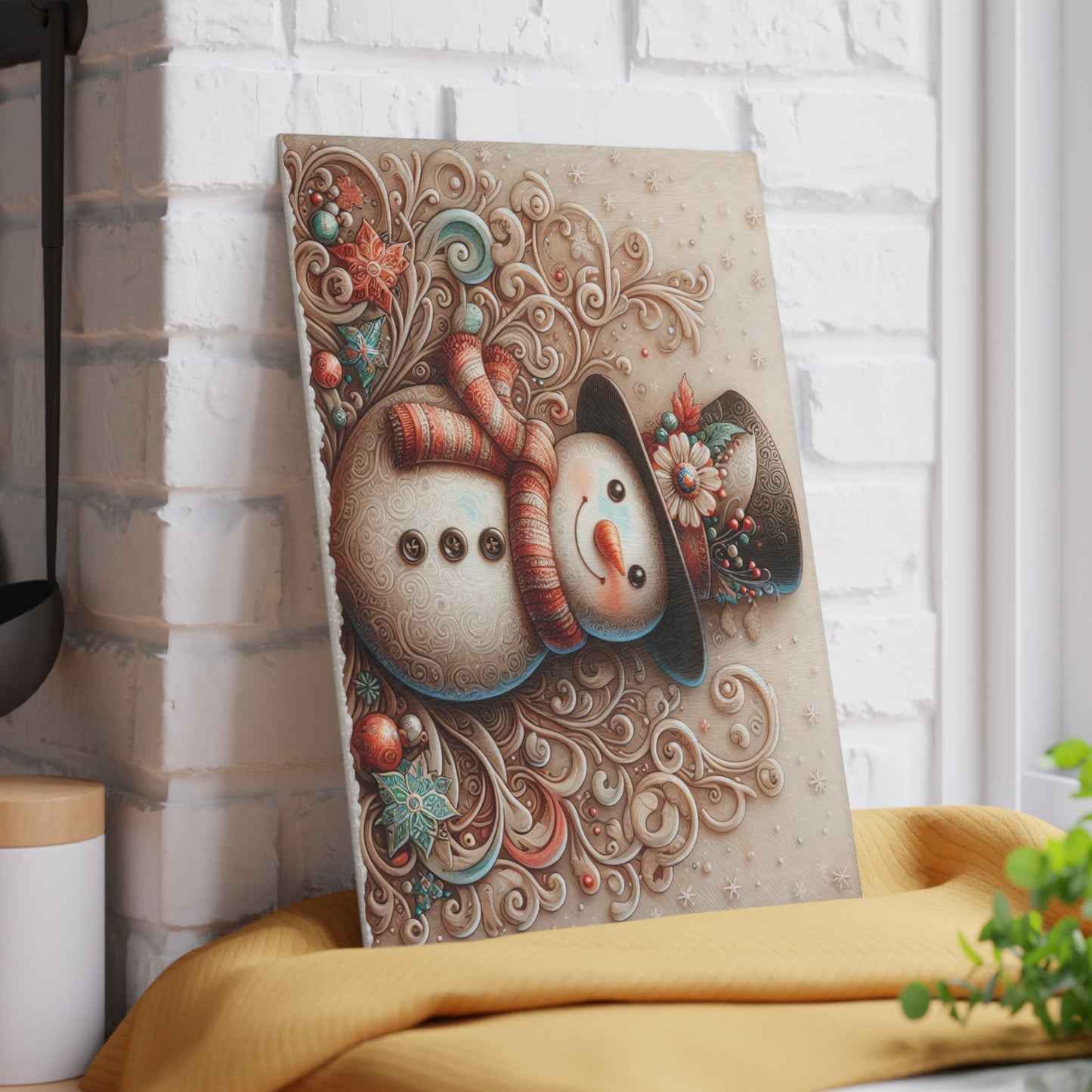 ⛄❄️ Whimsical Snowman Cutting Board – Festive Holiday Charm for Your Kitchen ❄️⛄