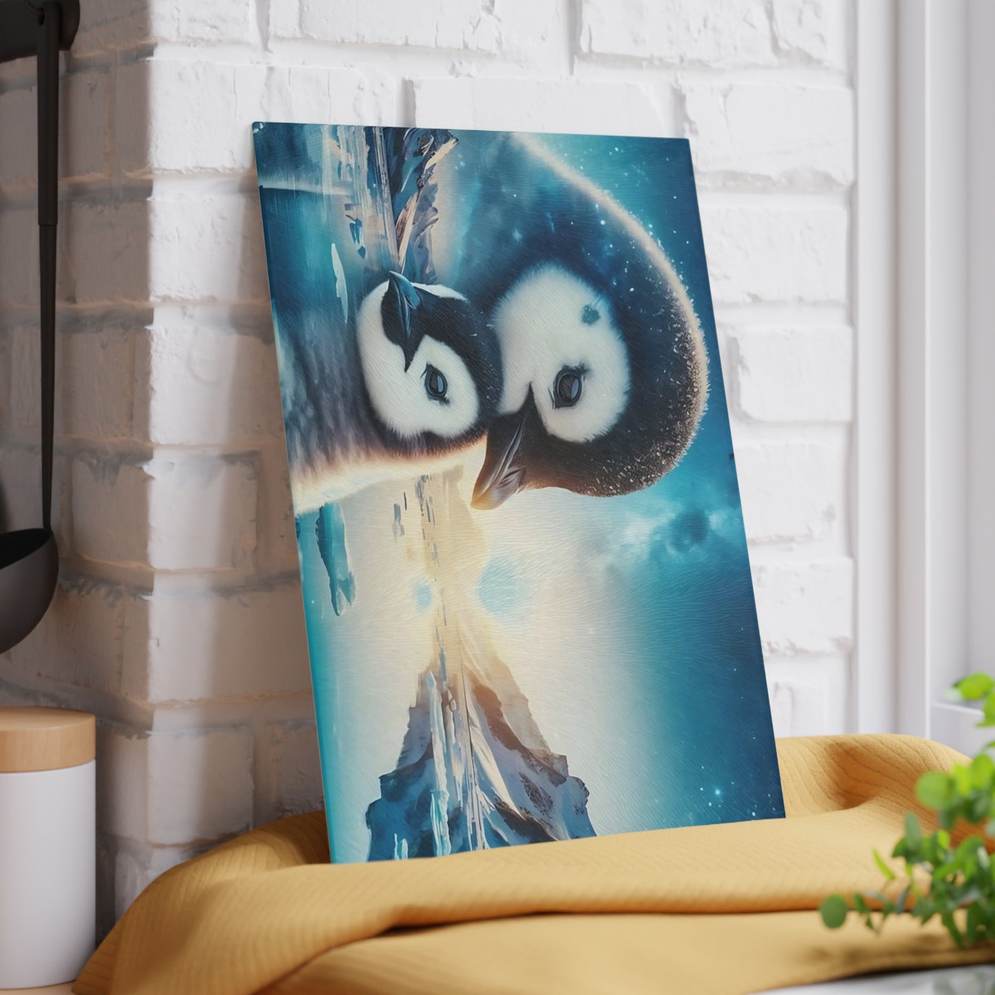 🐧❄️ Penguin & Chick Arctic Cutting Board – Polar Serenity for Your Kitchen ❄️🐧