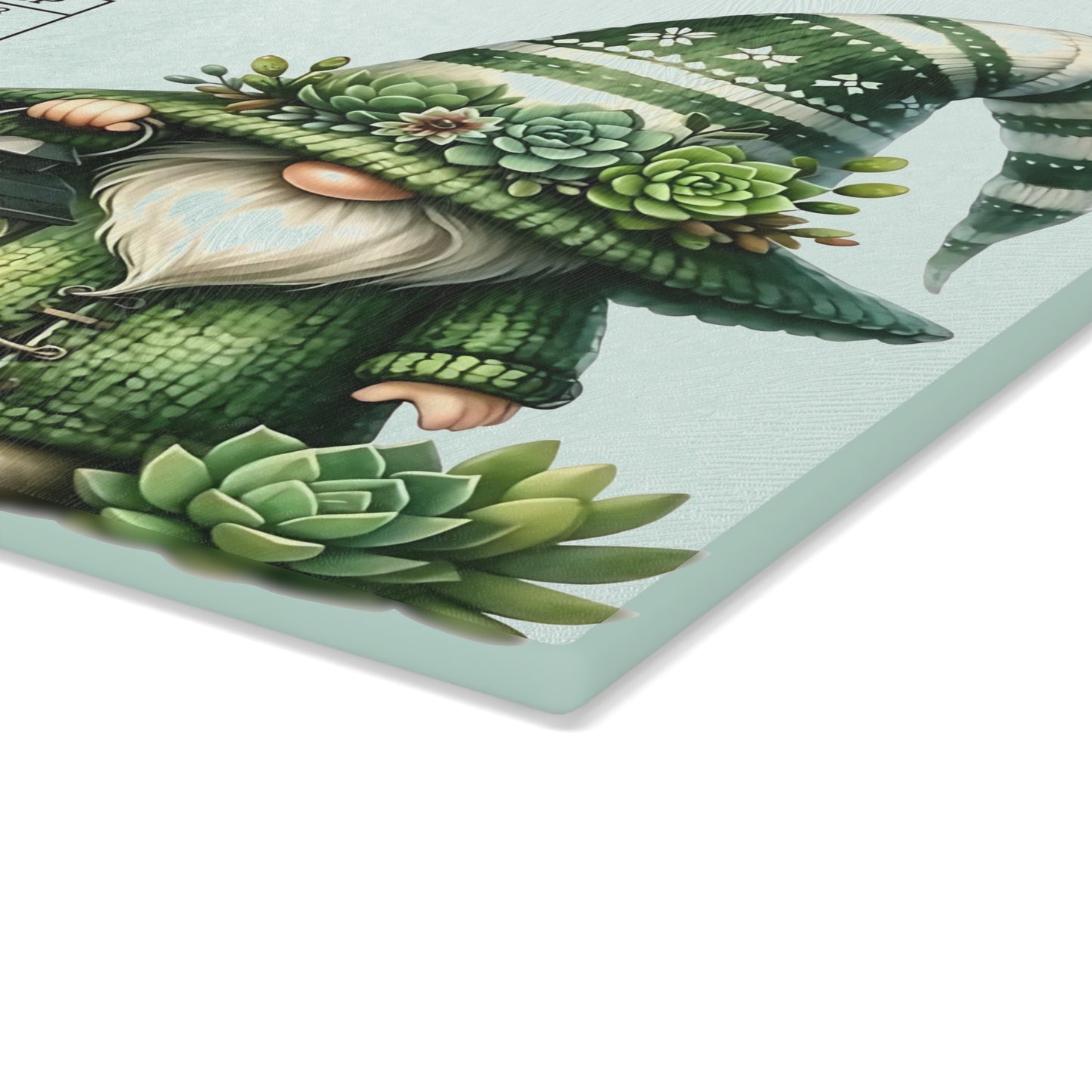 🎄🧑🍳 Green Gnome Kitchen Conversion Cutting Board – Whimsical Holiday Helper with Succulent Charm 🌱✨