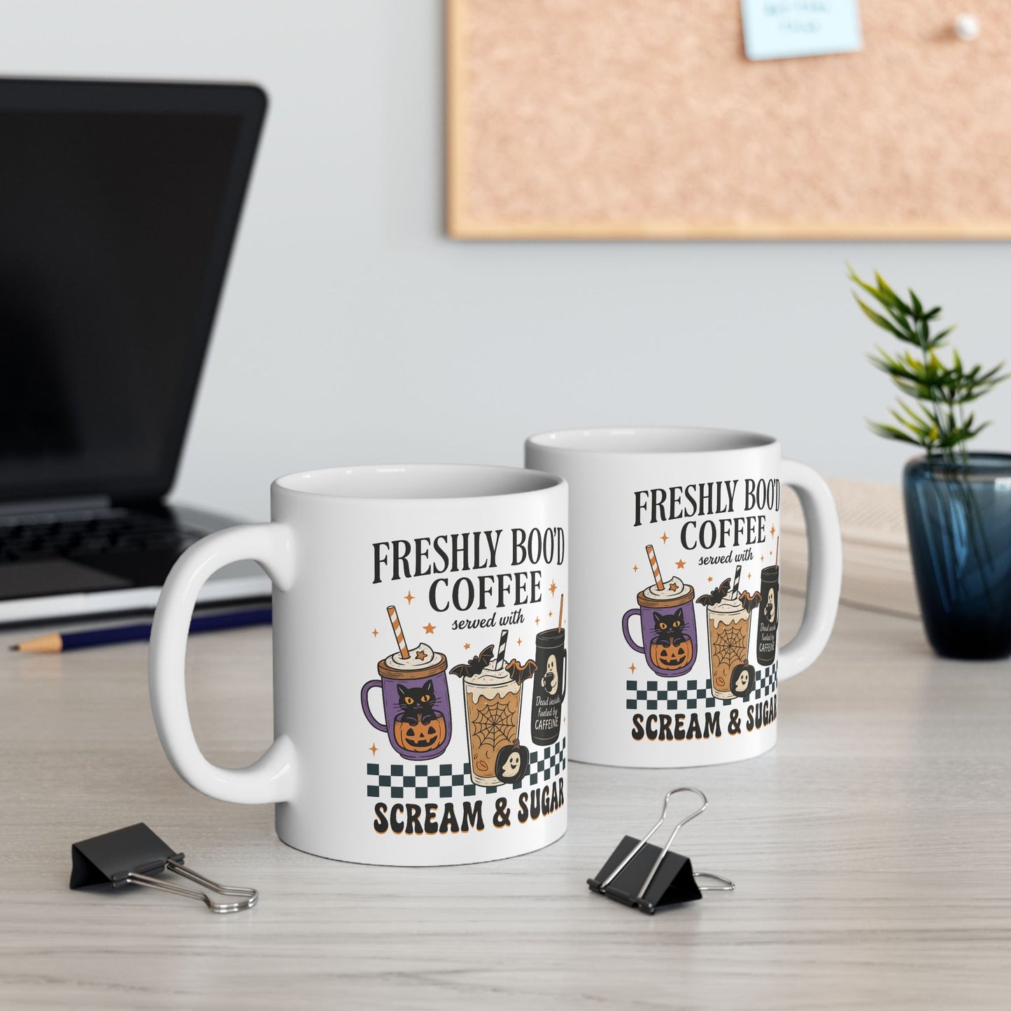 ☕ Freshly Boo’d Coffee Mug – Served with Scream & Sugar 👻🎃