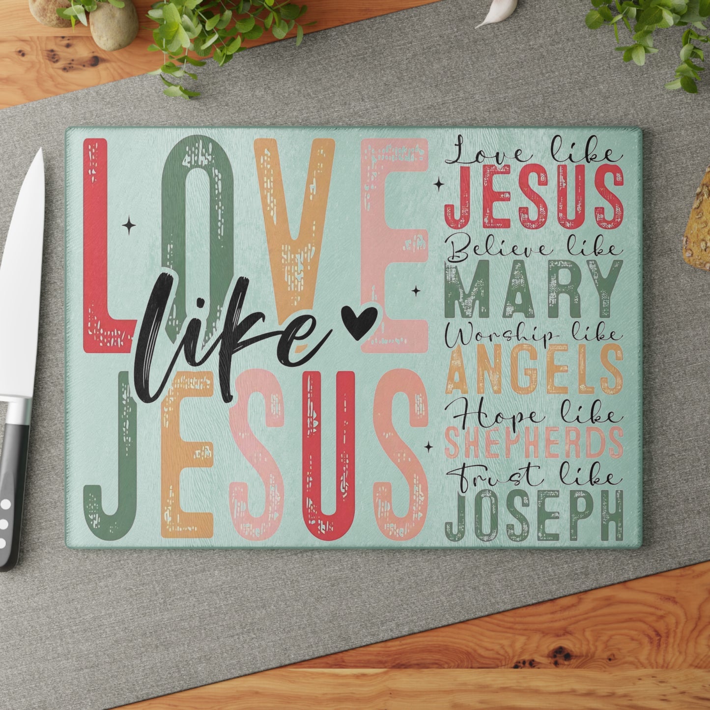 Tabla de cortar inspiradora, tabla de cortar de vidrio templado, tabla de charcutería, tabla de cortar, regalo de inauguración de la casa, tabla de cortar personalizada, Biblia