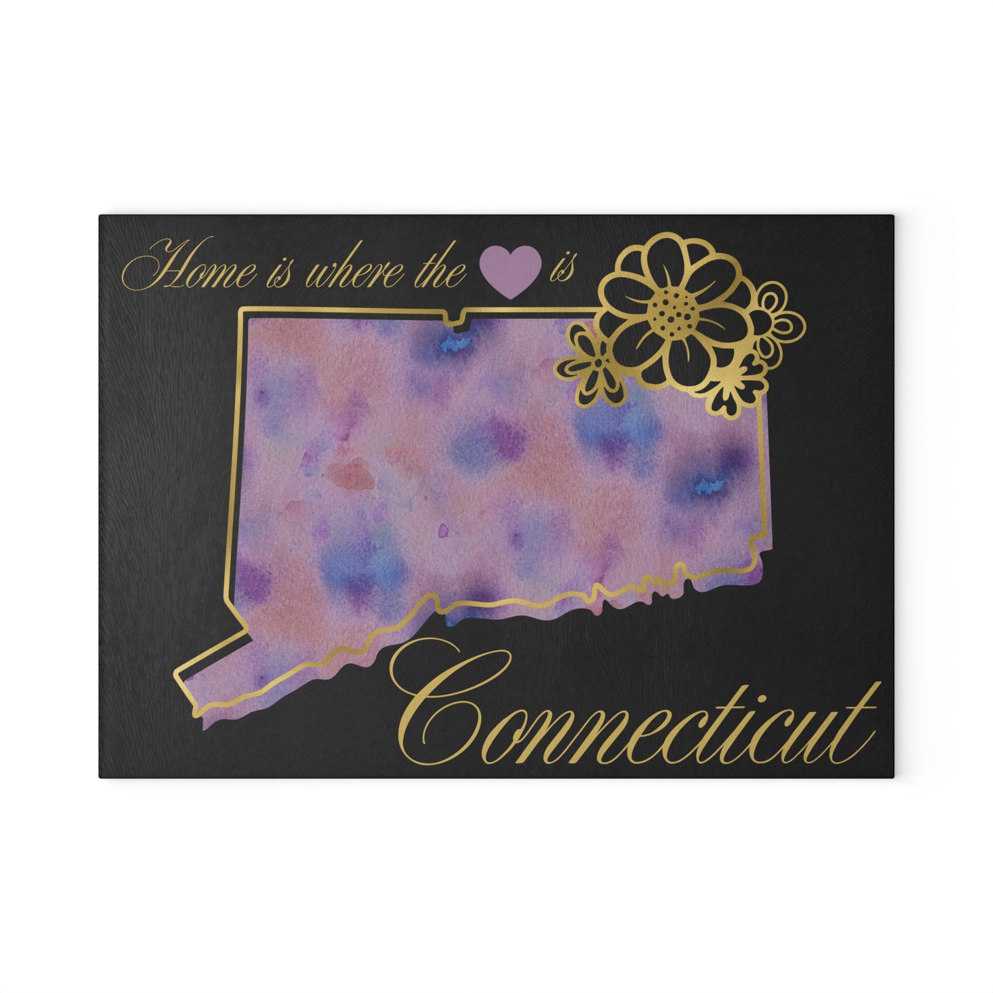 🌸 Connecticut Floral State Cutting Board – Elegant East Coast Charm for Your Kitchen 💜