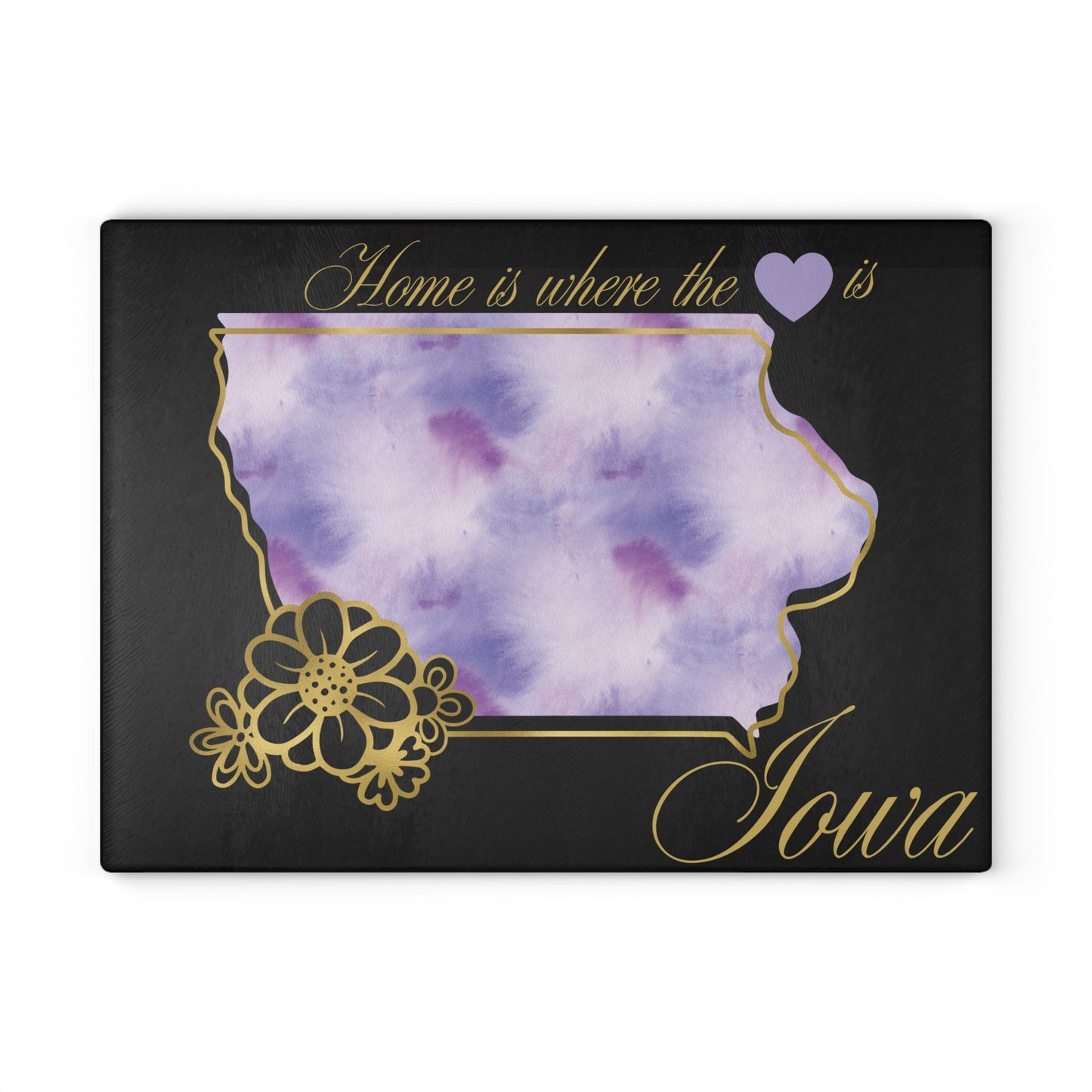💜 Iowa State Cutting Board – Lavender Love with Midwest Charm