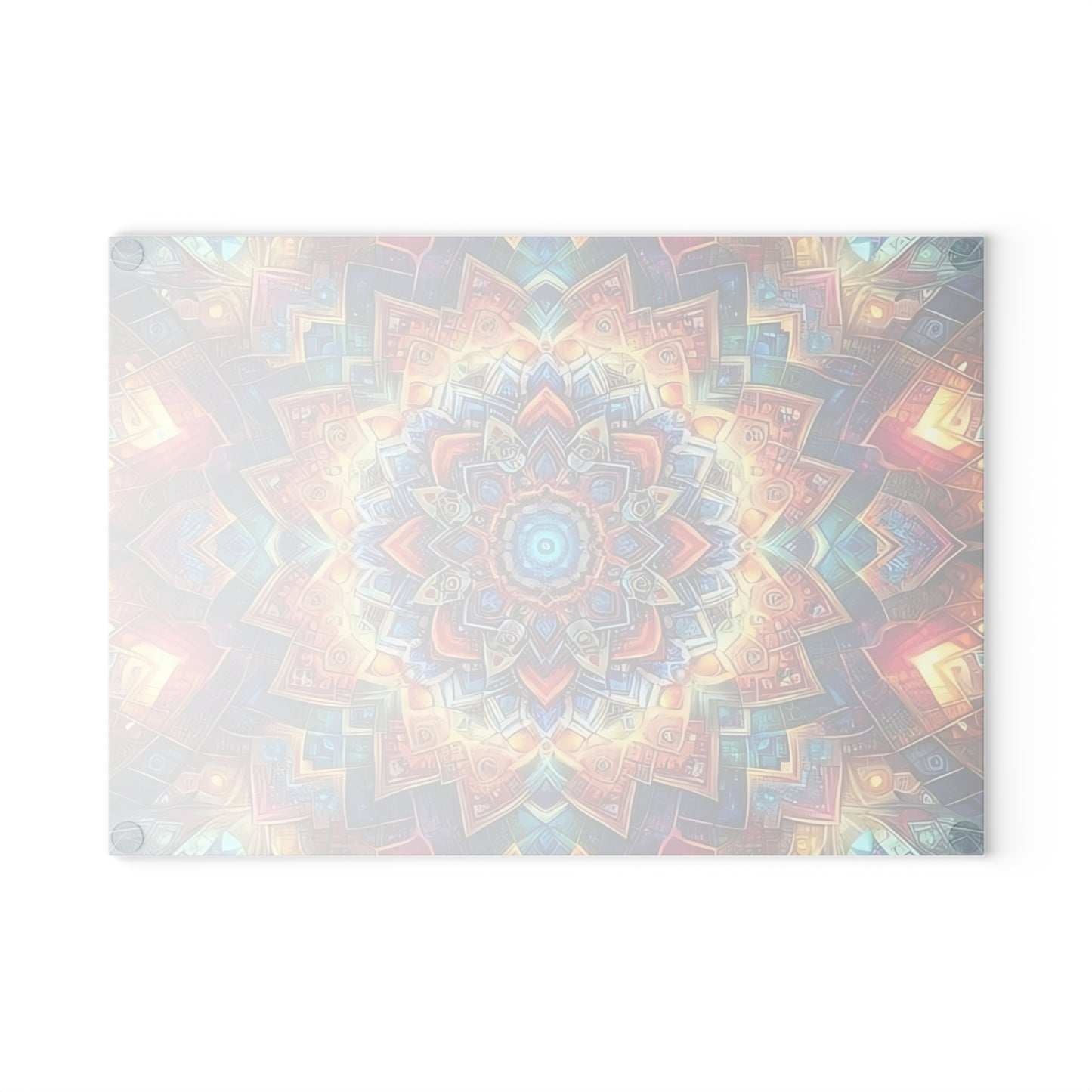 Tabla de cortar de vidrio templado con arte abstracto | Decoración de cocina moderna | Pieza de exhibición artística