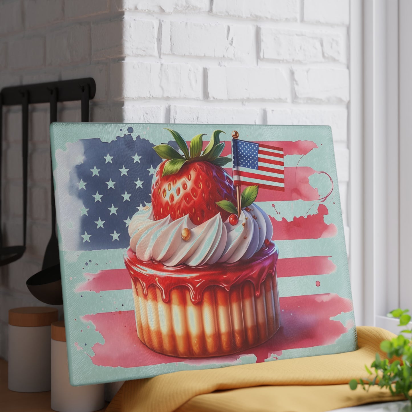 Tabla de cortar de vidrio para postres del 4 de julio: un dulce estilo patriótico para celebraciones de verano