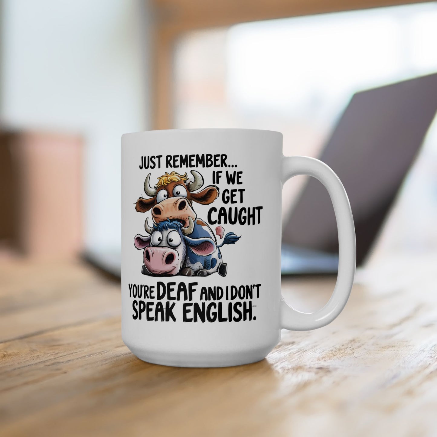 🐄 ¡Recuerda... que no te pillen! – Taza divertida de vaca para amantes de los animales y del humor