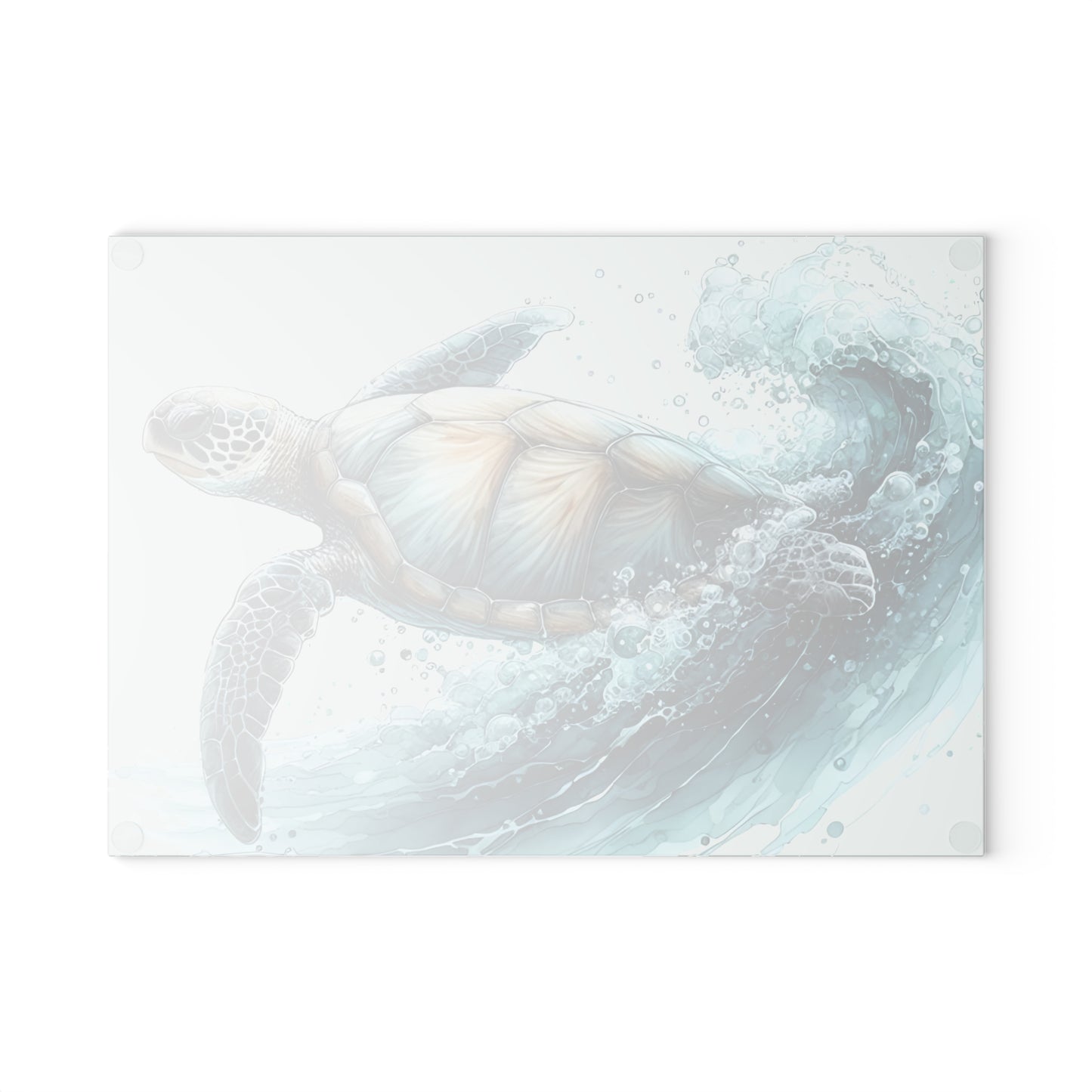 Tabla de cortar Ocean Rider con diseño de tortuga marina: elegancia costera y serena para tu cocina