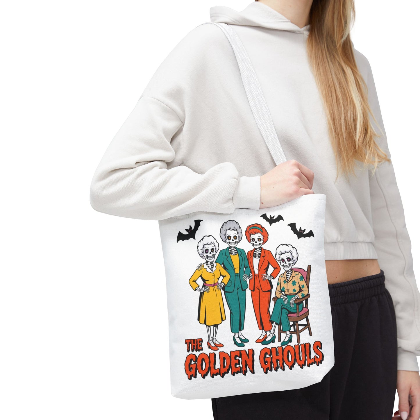 ๐ค Retro Skeleton Squad Tote Bag โ Spooky Chic Style for Halloween ๐ป๐