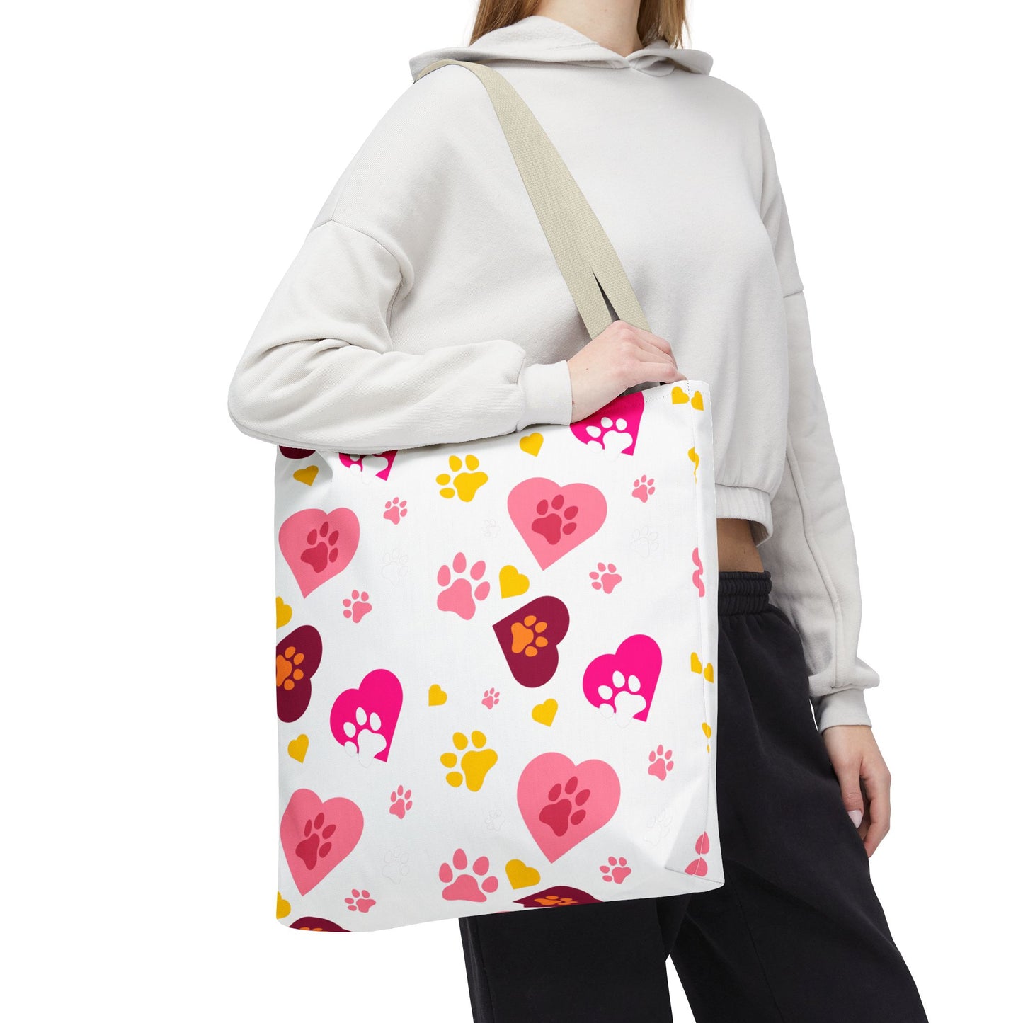 Bolsa de mano con estampado de patas y corazón | Pet Lover Everyday Carry-All