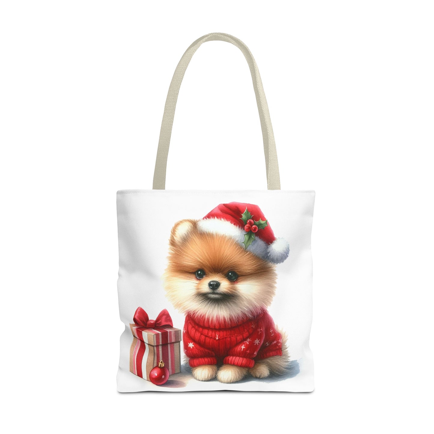 🎄 Pomeranian Christmas Tote Bag – Cozy Fluff & Festive Cheer 🎁🐾