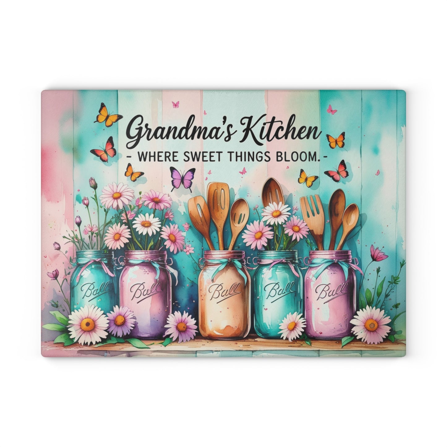 🌸 Grandma’s Kitchen Cutting Board – Where Sweet Things Bloom