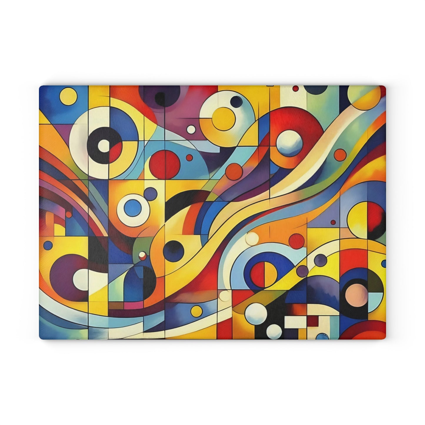 Tabla de cortar - Diseño abstracto multicolor, tabla de cortar de vidrio templado, tabla para charcutería, tabla de cortar, regalo de inauguración de la casa, tabla de cortar personalizada, rústica