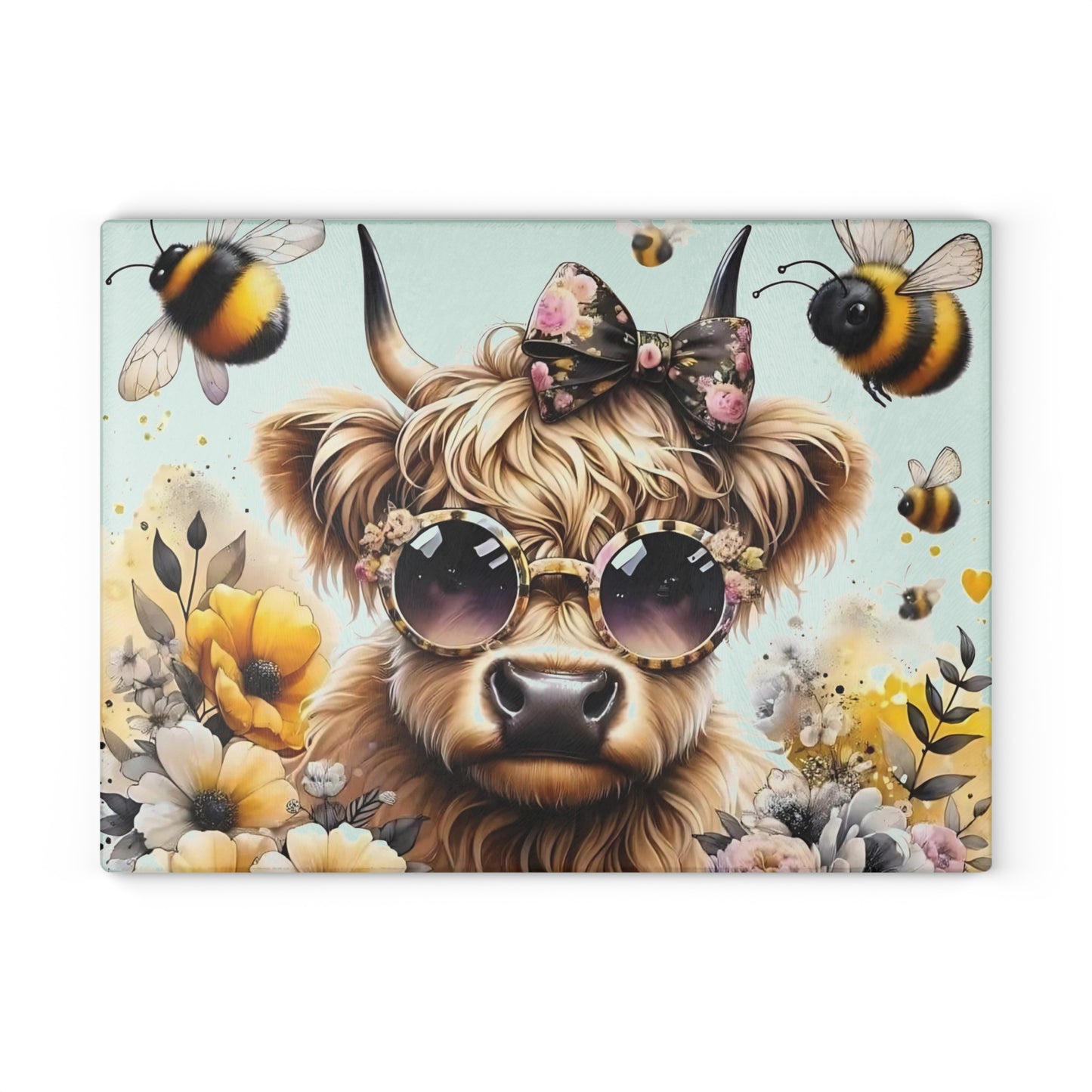 Tabla de cortar de vaca, regalo único, tabla de cortar de vidrio templado, tabla de charcutería, tabla de cortar, regalo de inauguración de la casa, tabla de cortar personalizada