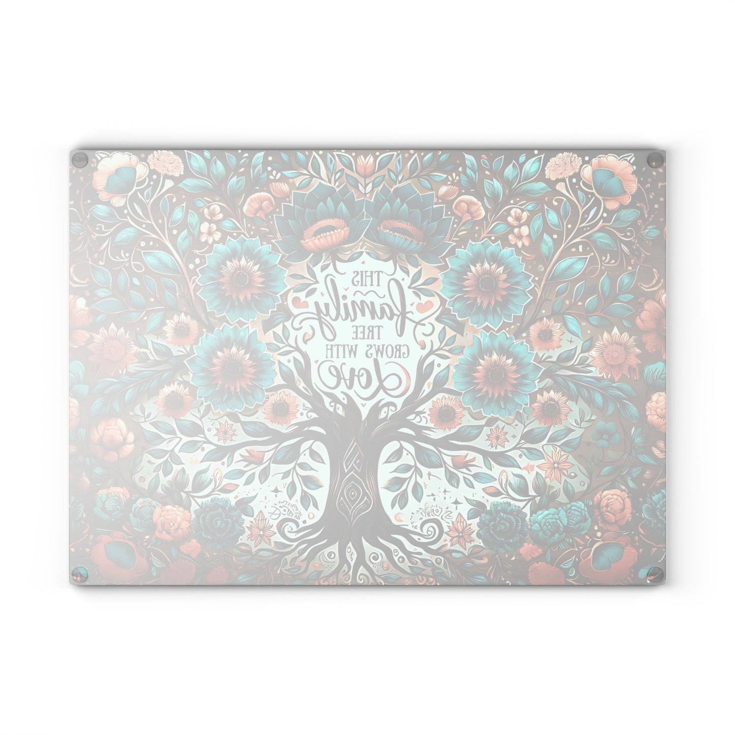 🌳💙 “This Family Tree Grows With Love” Floral Cutting Board – Farmhouse Rustic Kitchen Décor 🌸✨