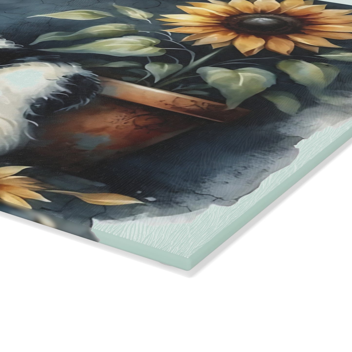 🐄 Sunflower & Baby Cow Cutting Board – Rustic Farmhouse Kitchen Decor