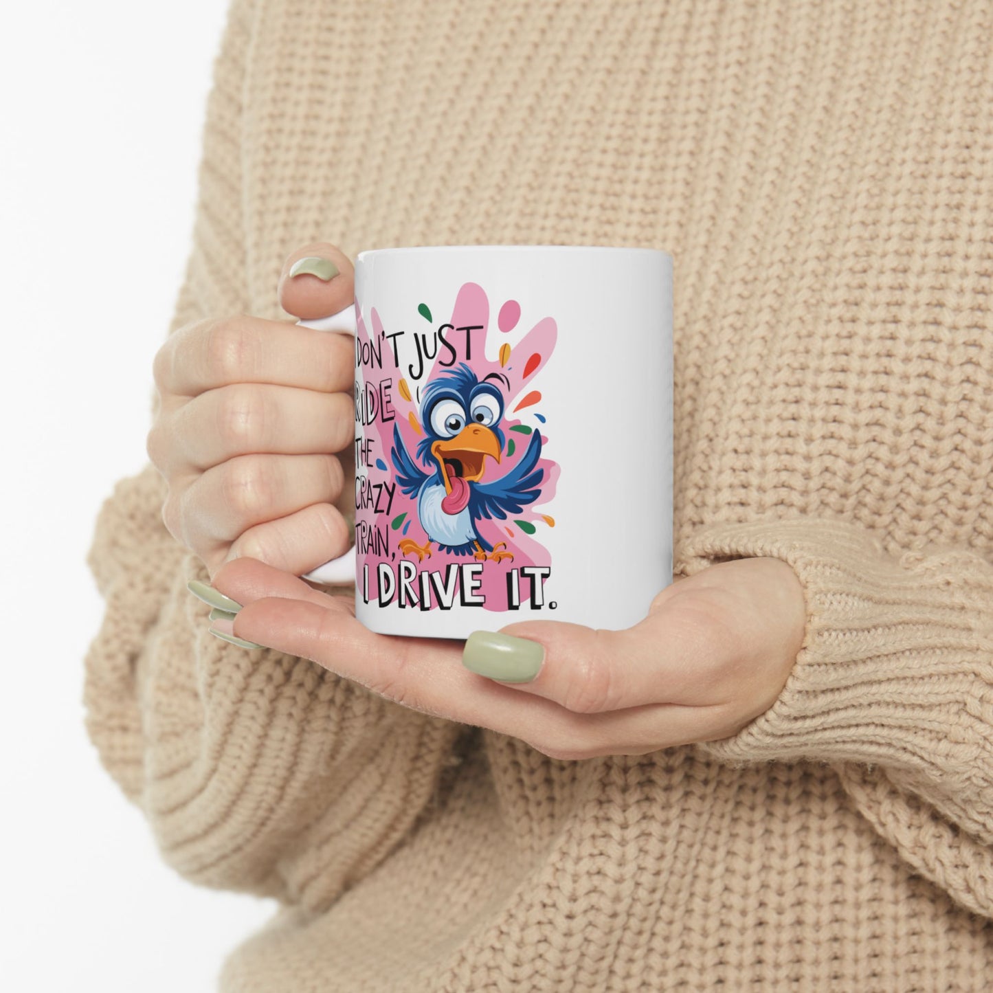 🚂No solo viajo en el tren loco, lo conduzco: divertida taza de café con forma de pájaro para amantes del café 🦜