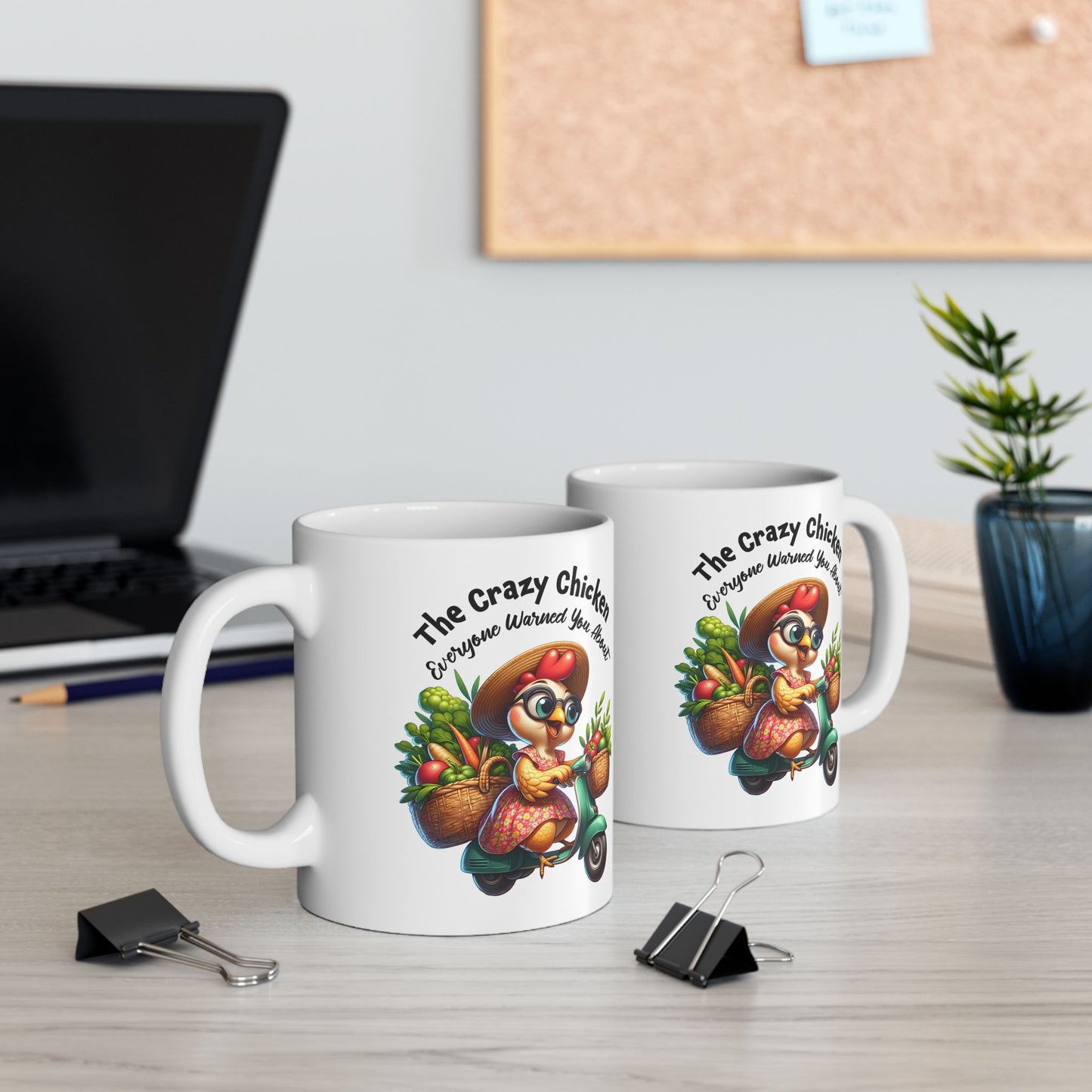 Pollito Veggie Amante de los Patinetes - Taza de Café con Pollito y Patinete 🛵🌽