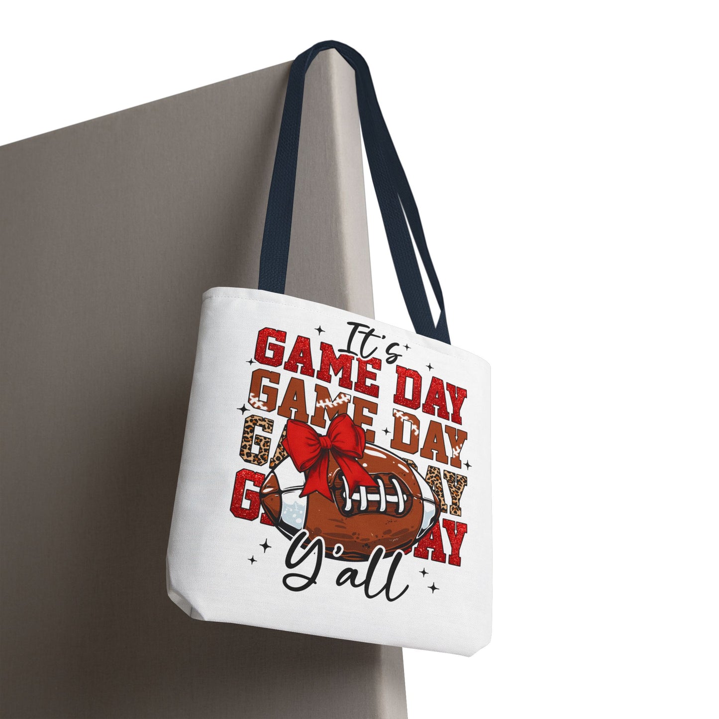 🏈 Game Day Red Bow Football Tote Bag – Sporty, Stylish, and Ready for Kickoff 🎀👜