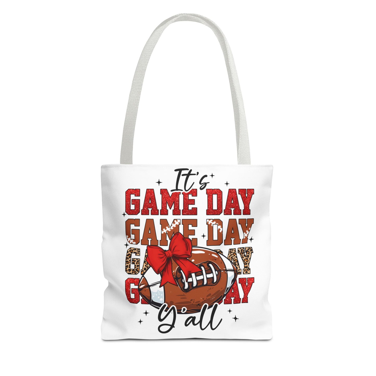 🏈 Game Day Red Bow Football Tote Bag – Sporty, Stylish, and Ready for Kickoff 🎀👜