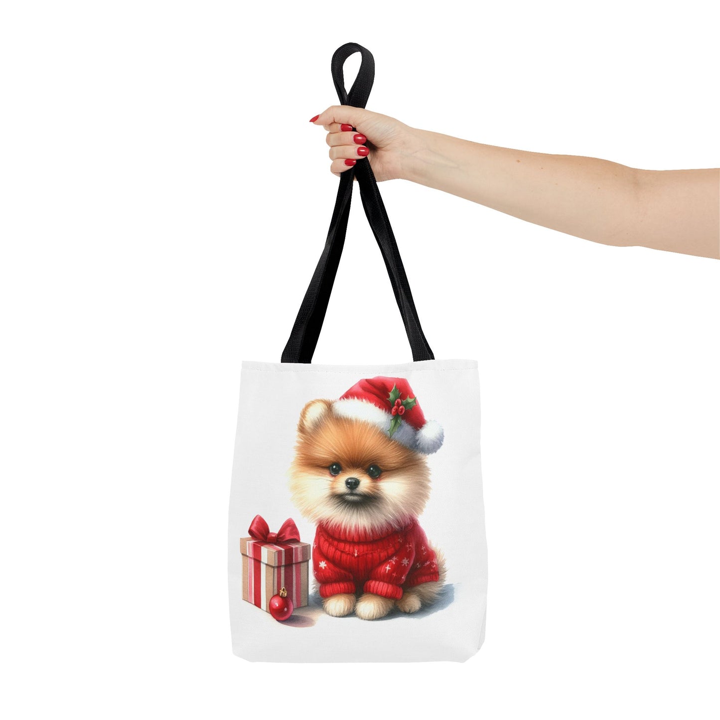 🎄 Pomeranian Christmas Tote Bag – Cozy Fluff & Festive Cheer 🎁🐾