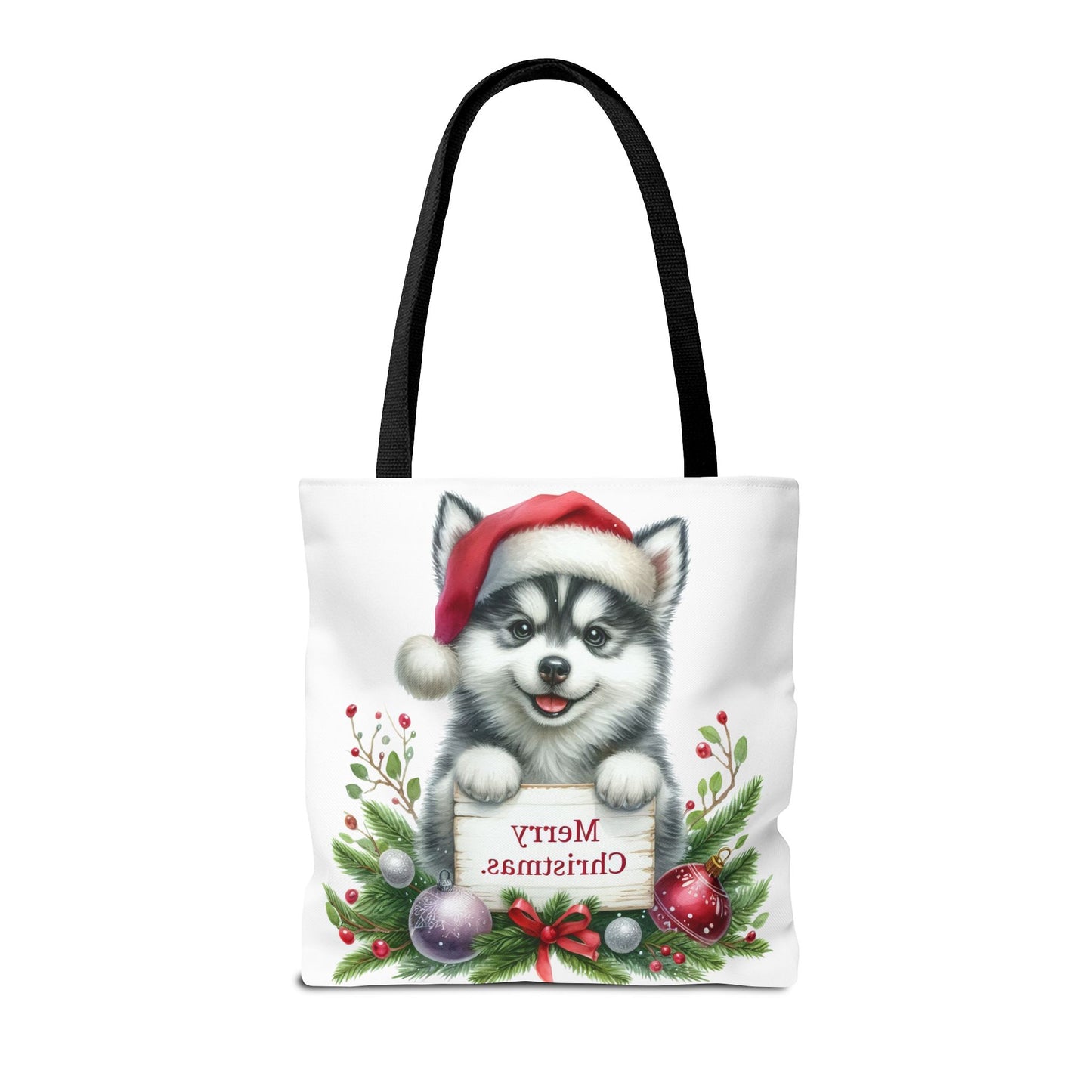 🎁 Husky “Merry Christmas” Tote Bag – Holiday Cuteness You Can Carry 🎄