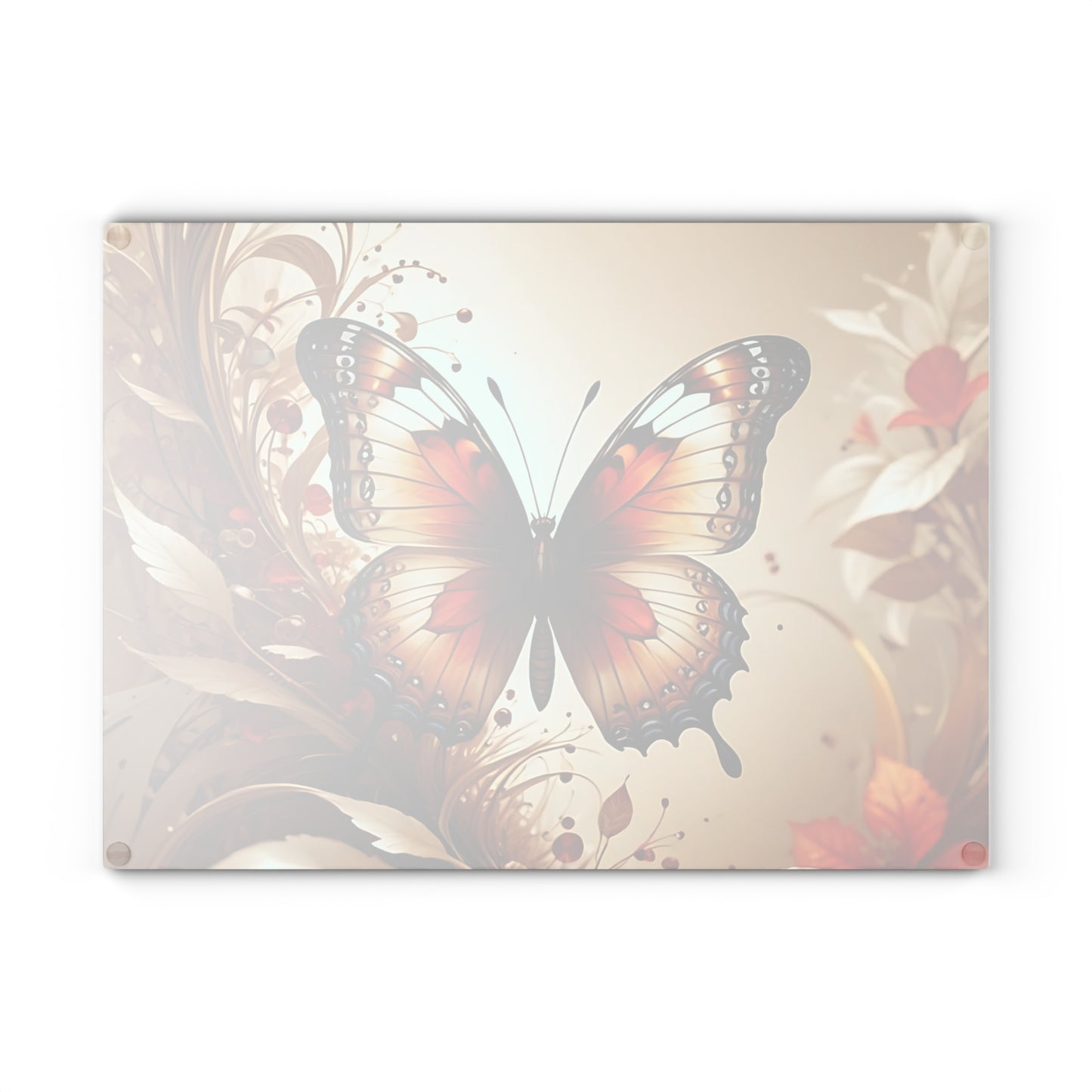 Hermosa tabla de cortar de vidrio con forma de mariposa, decoración de mariposas, tabla de cortar, decoración de cocina, arte de cocina, tabla para servir, regalo de pavo real, regalo de mariposa, tabla de cortar floral