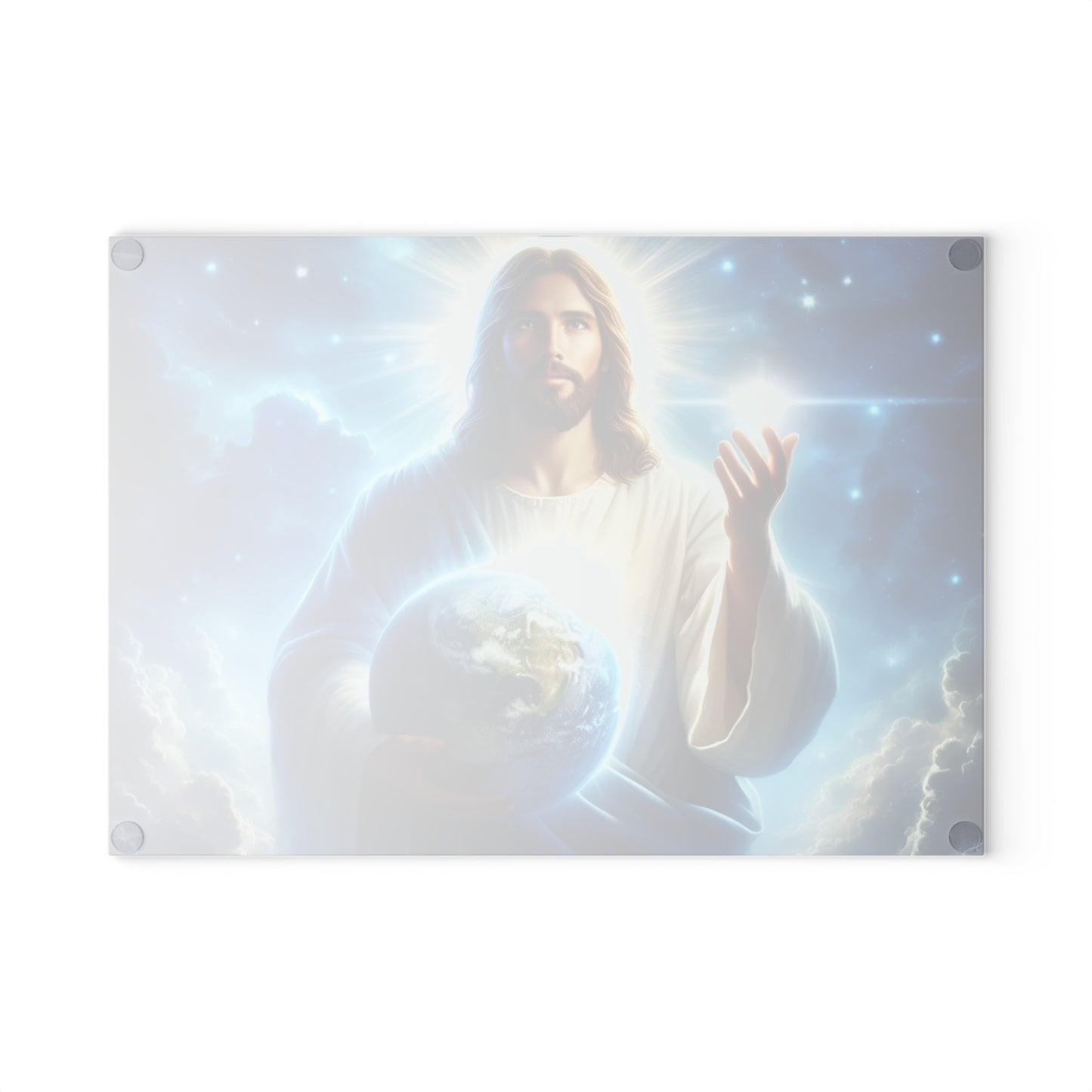 Tabla de cortar de Jesús, tabla de charcutería, tabla de cortar única, tabla de cortar de vidrio templado, regalo de inauguración de la casa, tabla de cortar personalizada