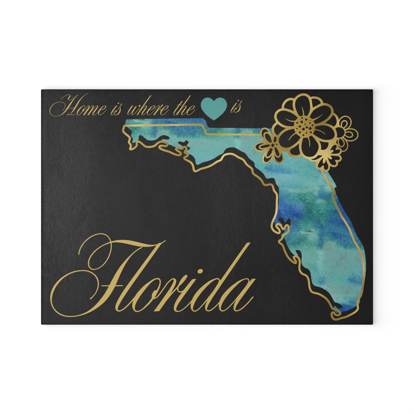 🌴 Florida State Floral Cutting Board – Sunshine State Elegance for Your Kitchen
