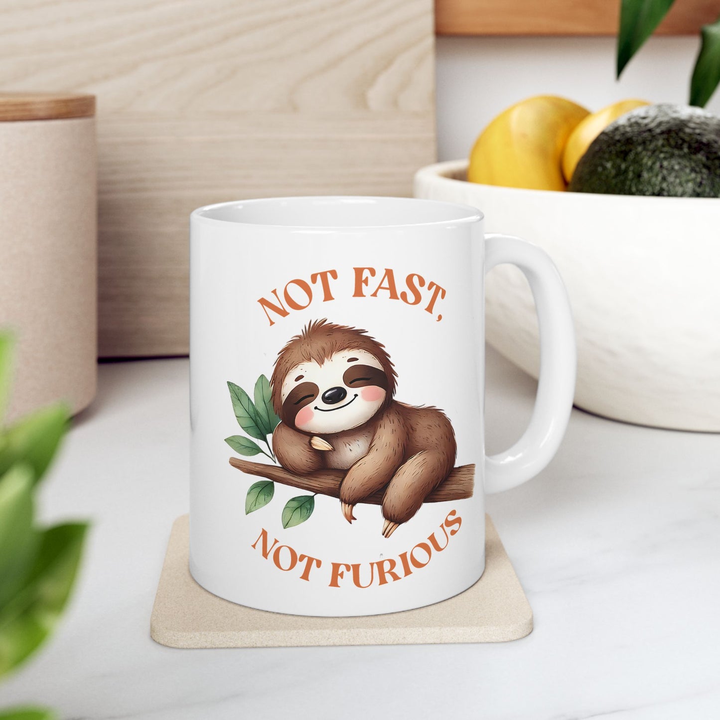 🐾 Ni rápido ni furioso: divertida taza de café con perezoso para almas relajadas 🦥
