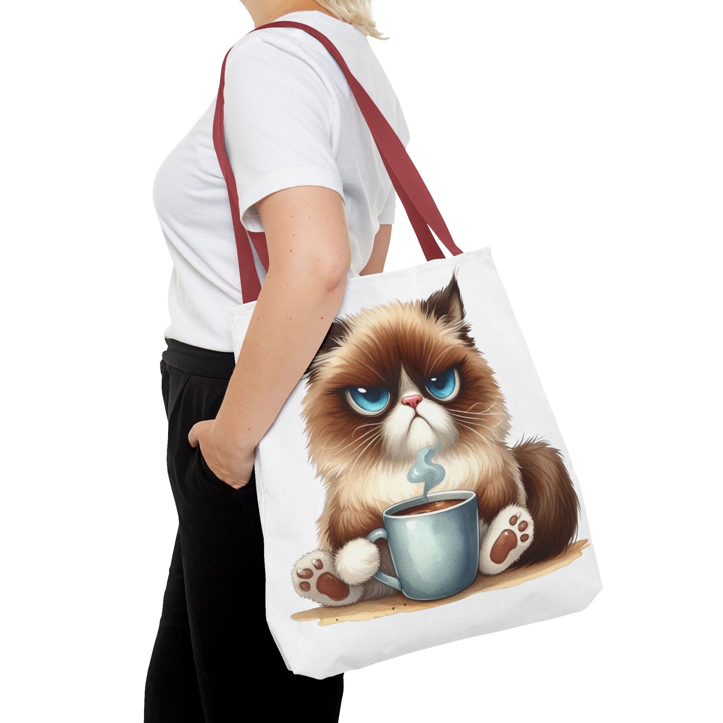 Bolsa de mano personalizada de Grumpy Cat con nombre personalizado: regalo divertido y sarcástico para amantes de los gatos. Bolsa única y práctica para uso diario. Bolsa de mano de Grumpy Cat: perfecta para amantes de los gatos y almas sarcásticas.