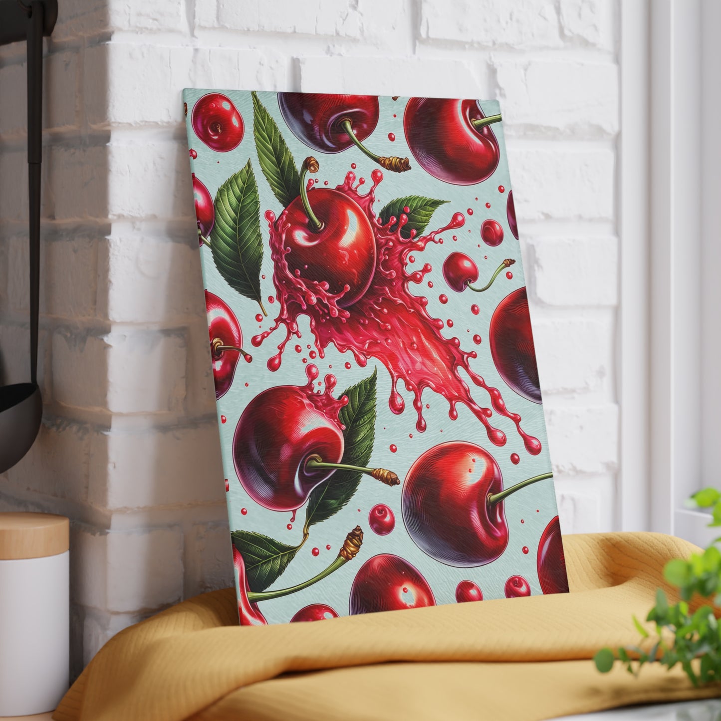 🍒 Cherry Splash Cutting Board – Bold, Juicy Style for the Modern Kitchen