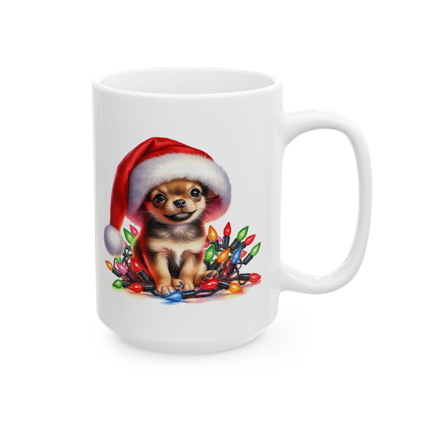 🎄 Chihuahua Christmas Lights Mug – Festive Pup Joy in Every Sip! 🐾☕