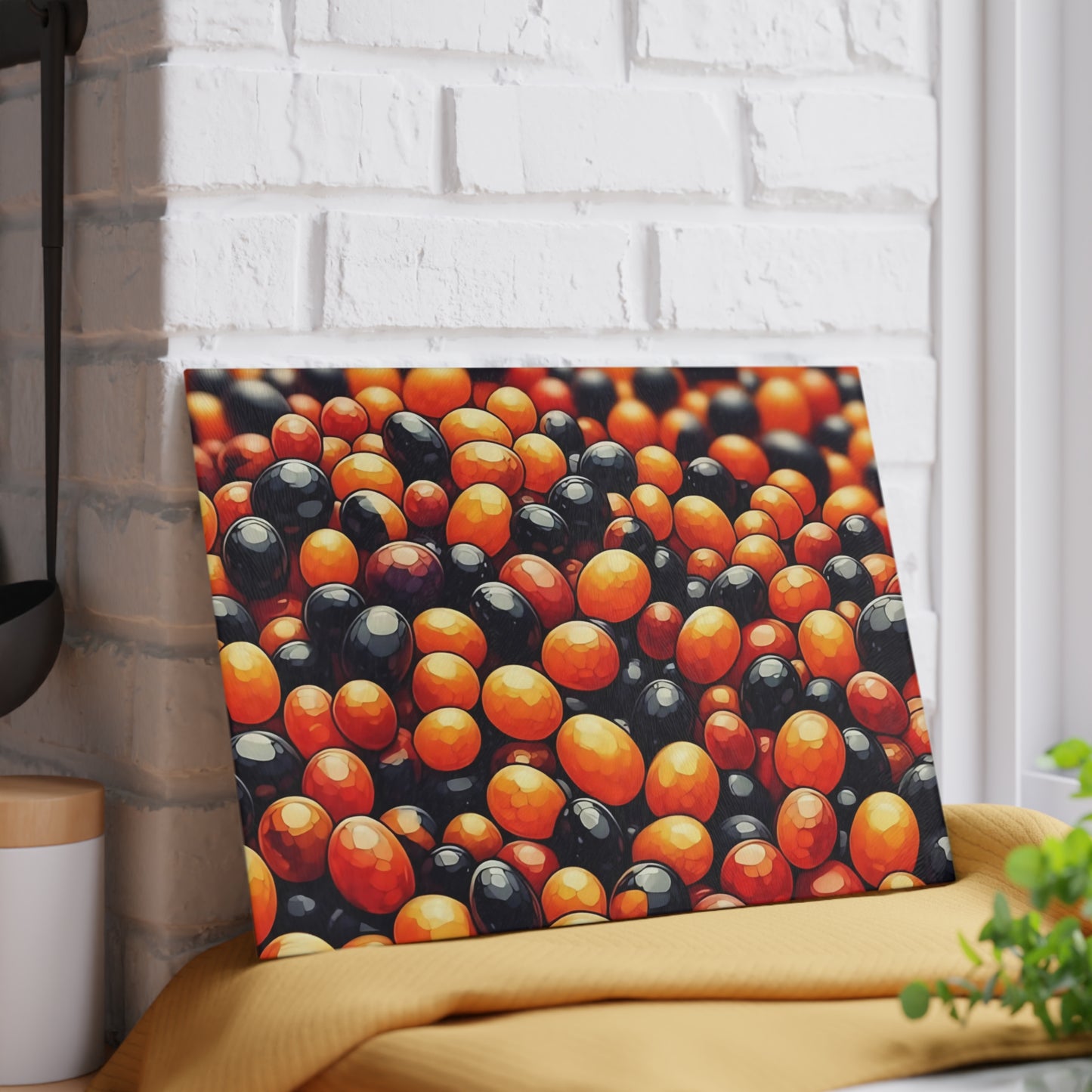 🍬🎃 Autumn Candy Burst Cutting Board – Sweet & Spooky Kitchen Vibes 🖤🧡