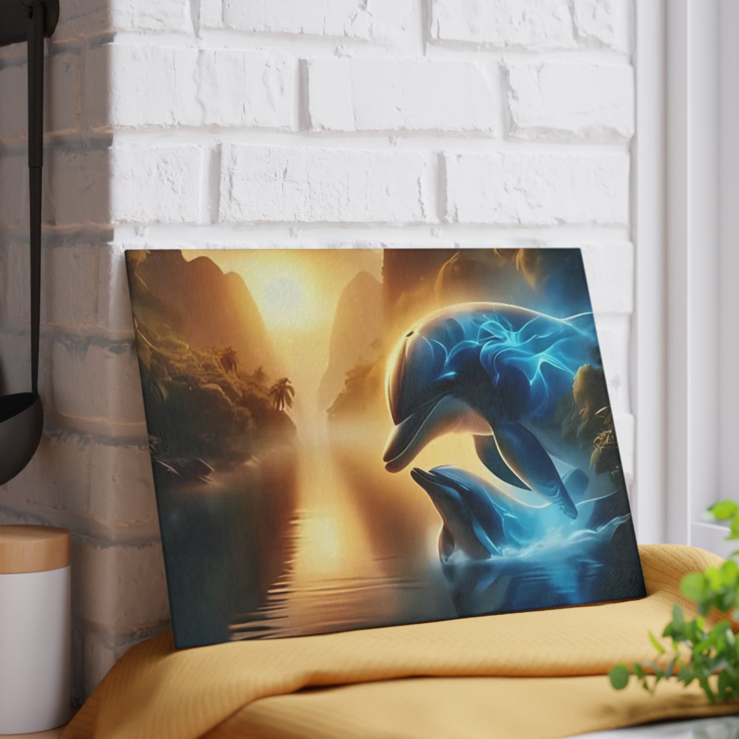 Tabla de cortar con diseño de delfines, decoración de cocina con delfines, cocina con temática oceánica, decoración de vida marina, regalo de vida marina, regalo para amantes de los delfines, tabla de charcutería