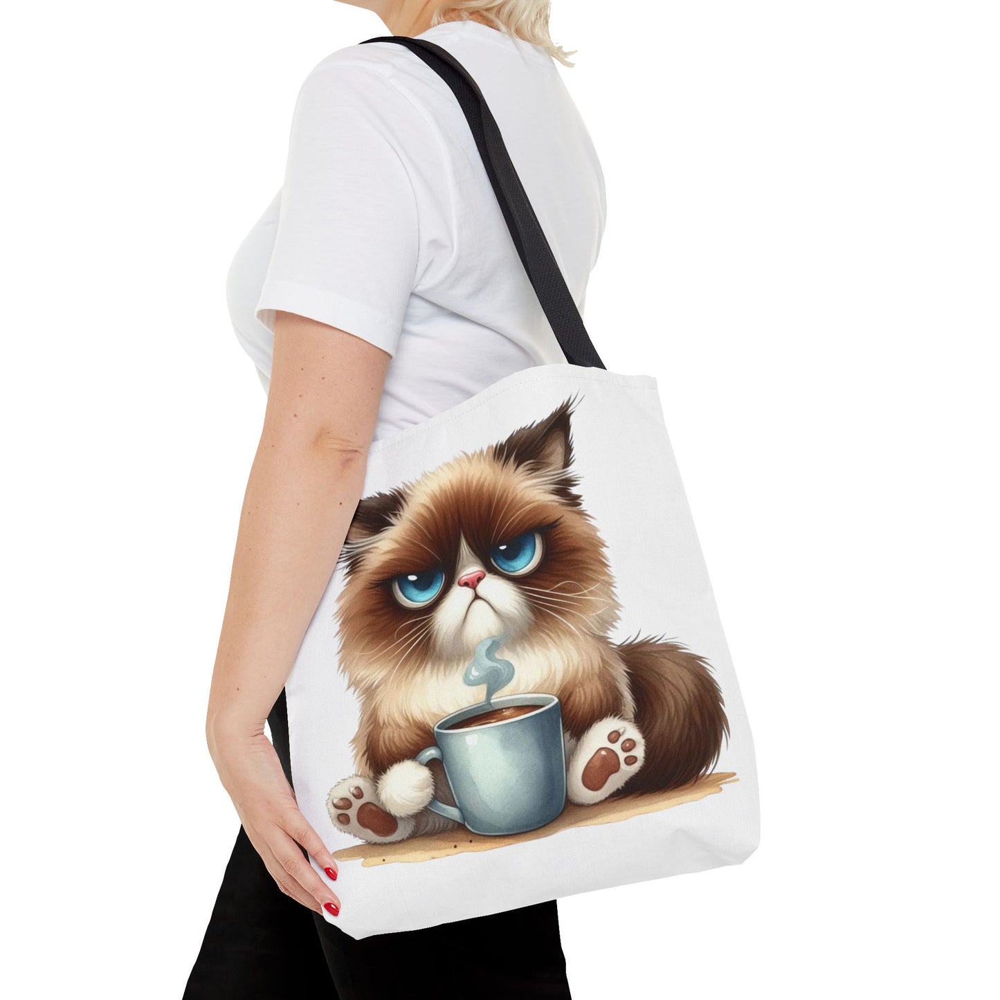 Bolsa de mano personalizada de Grumpy Cat con nombre personalizado: regalo divertido y sarcástico para amantes de los gatos. Bolsa única y práctica para uso diario. Bolsa de mano de Grumpy Cat: perfecta para amantes de los gatos y almas sarcásticas.