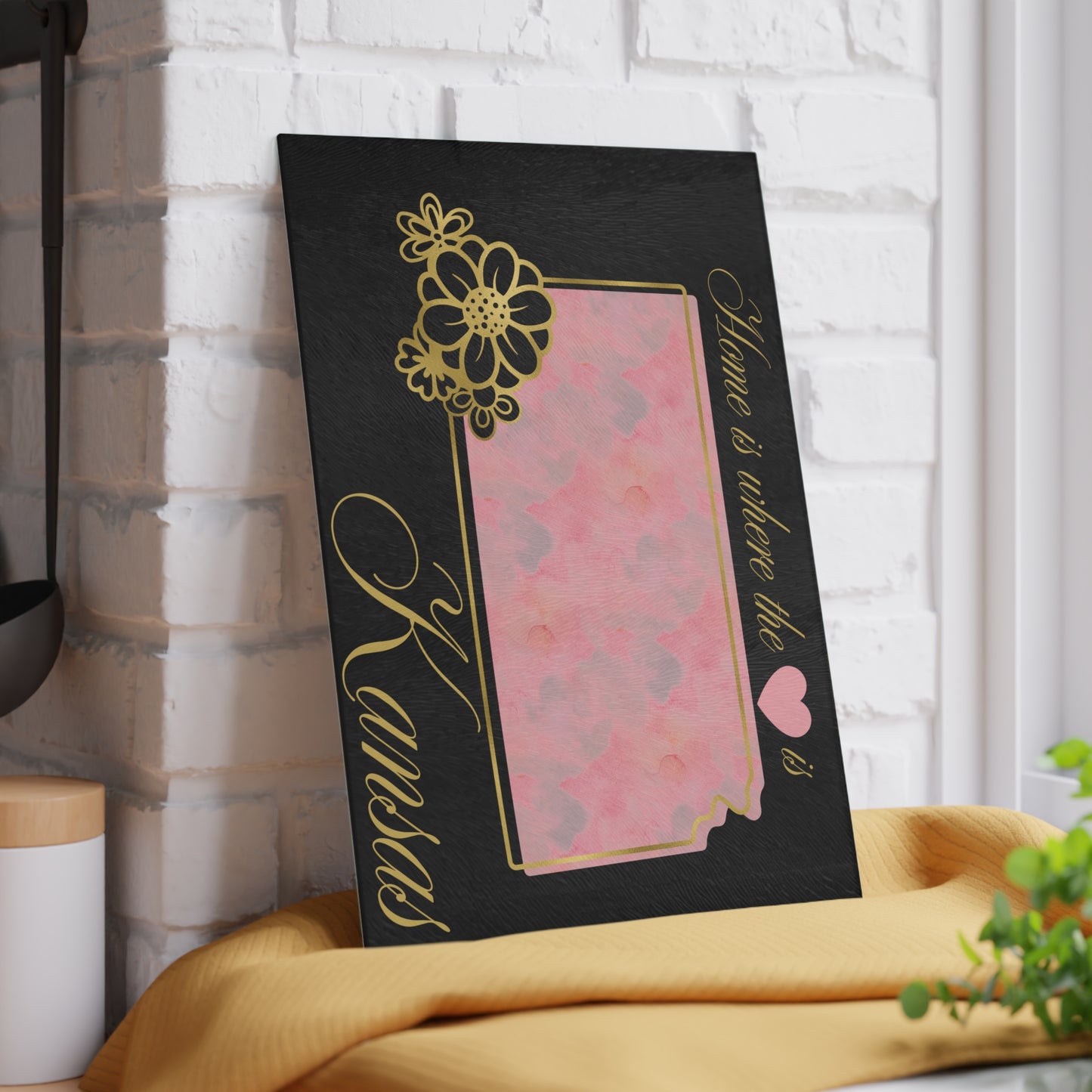 💗 Kansas State Cutting Board – Blushing Pride with Heartfelt Charm