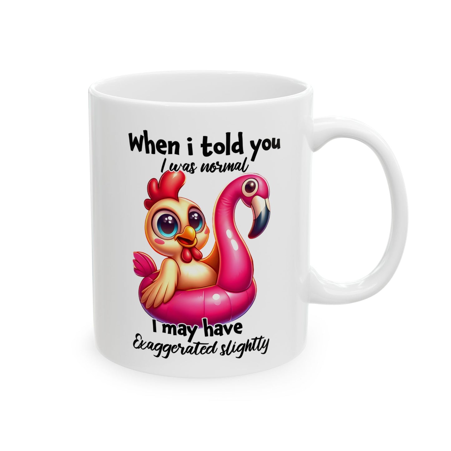 🐔 Yo era normal – Taza divertida de flamenco y pollo 🦩